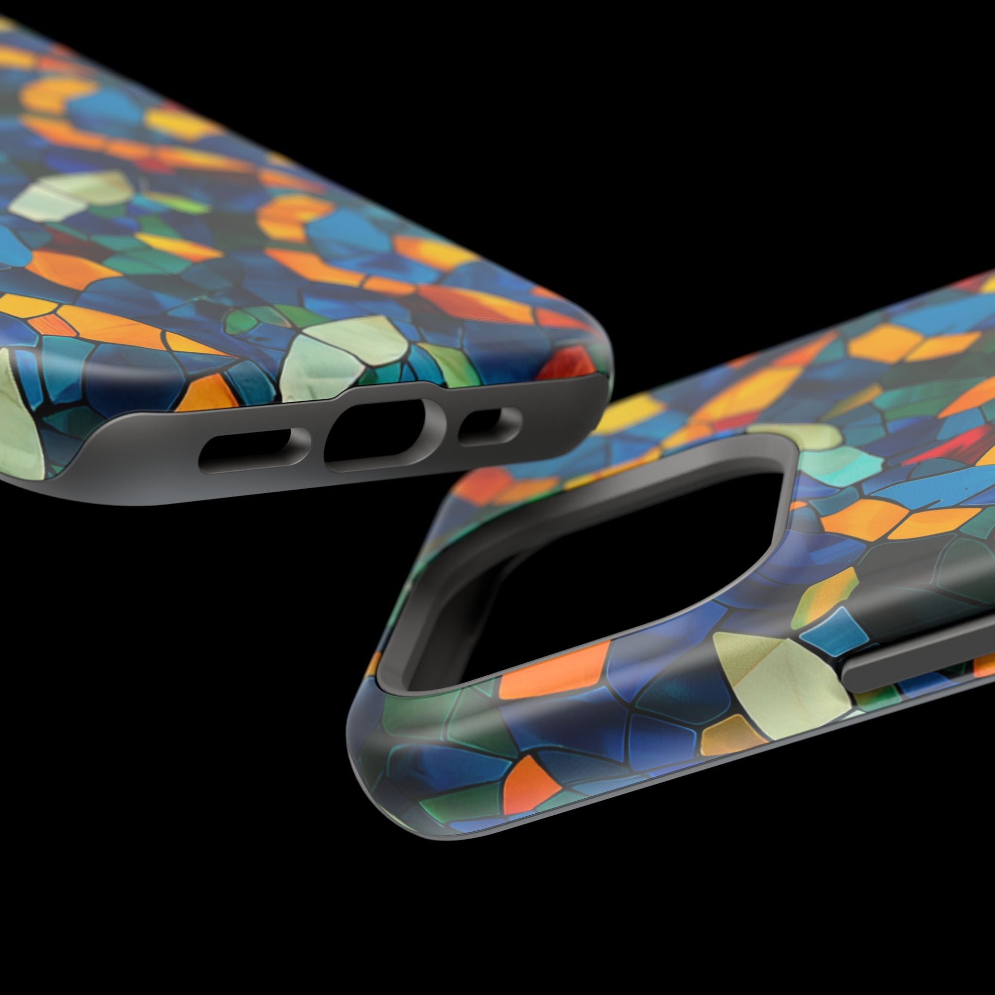 Stained Glass Mosaic Magnetic Impact Phone Case — Durable Protective Cover