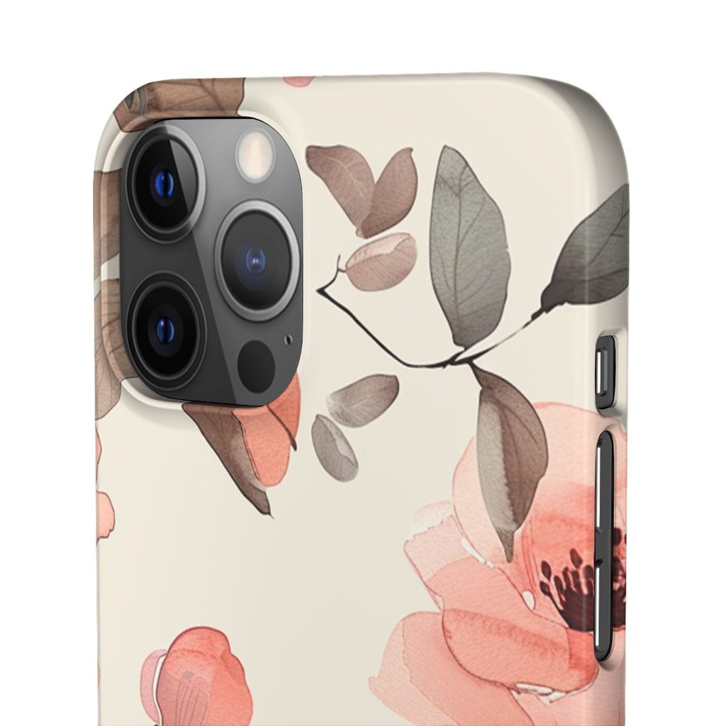 Floral Snap Phone Case — Blush Watercolor Poppies