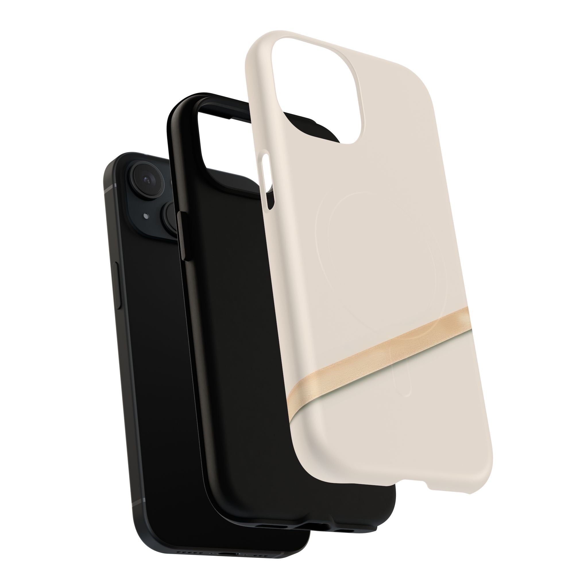 MagSafe Tough Phone Case — Sleek Sandstone with Gold Accent