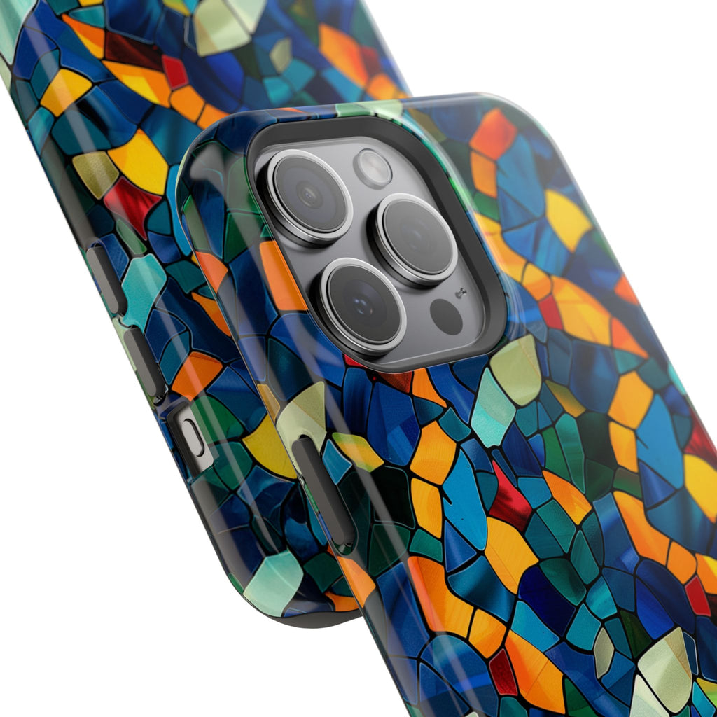 Stained Glass Mosaic Magnetic Impact Phone Case — Durable Protective Cover