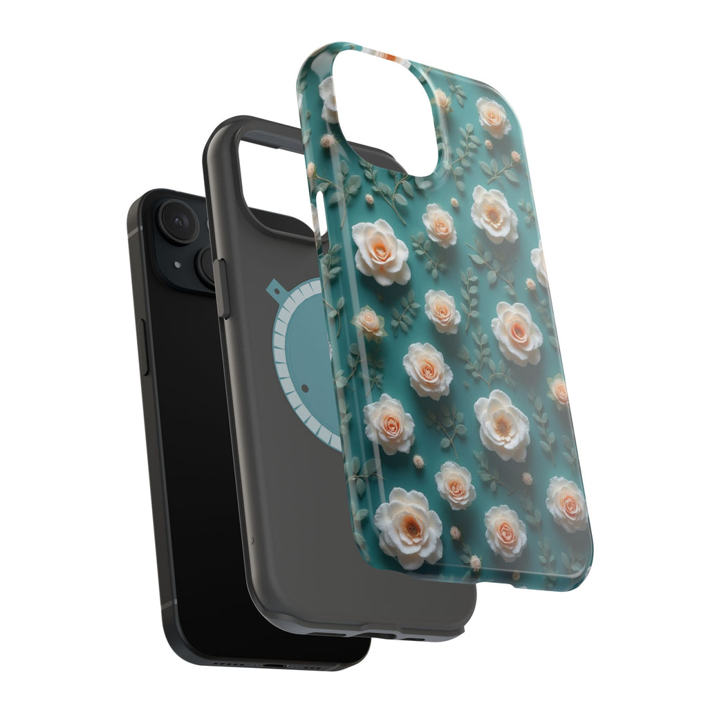Floral Rose Pattern Magnetic Impact-Resistant Phone Case
