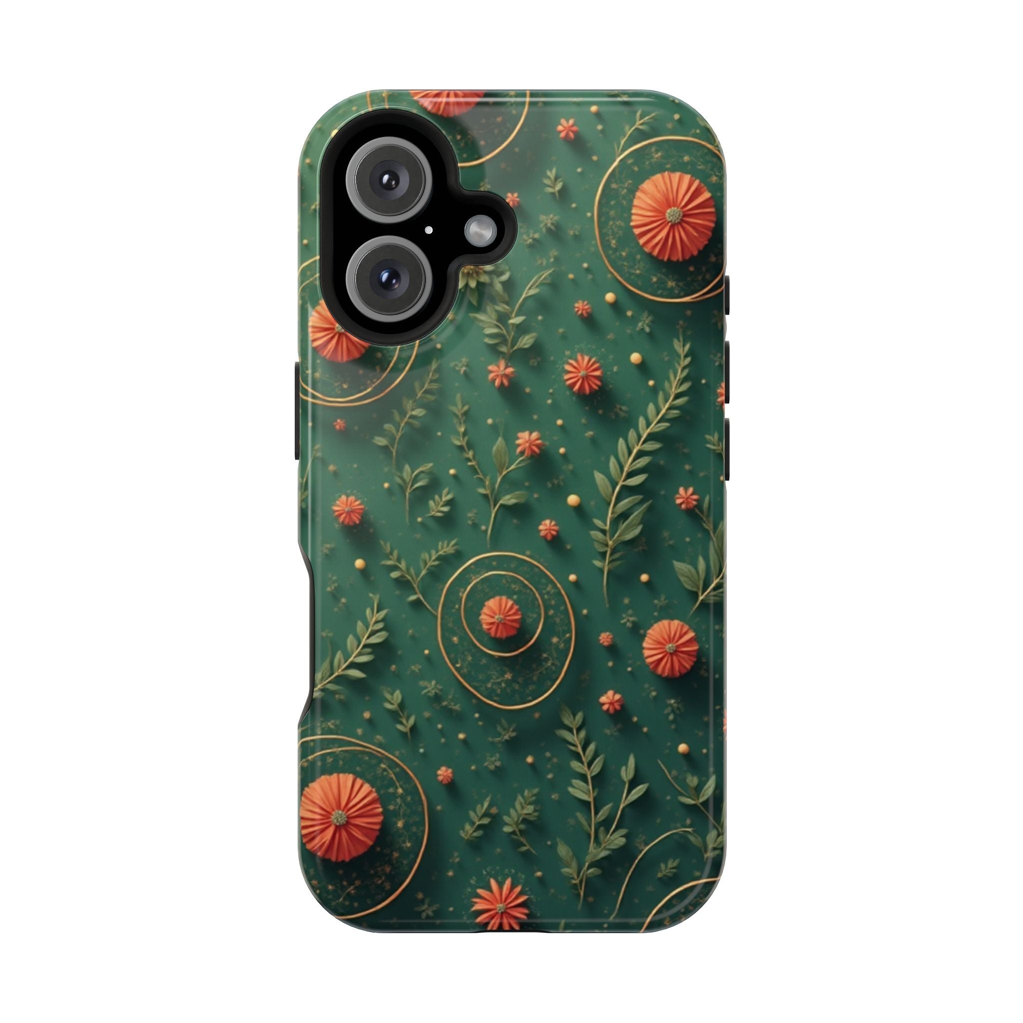 Floral Green Magnetic Impact Phone Case — Protective Botanical Design