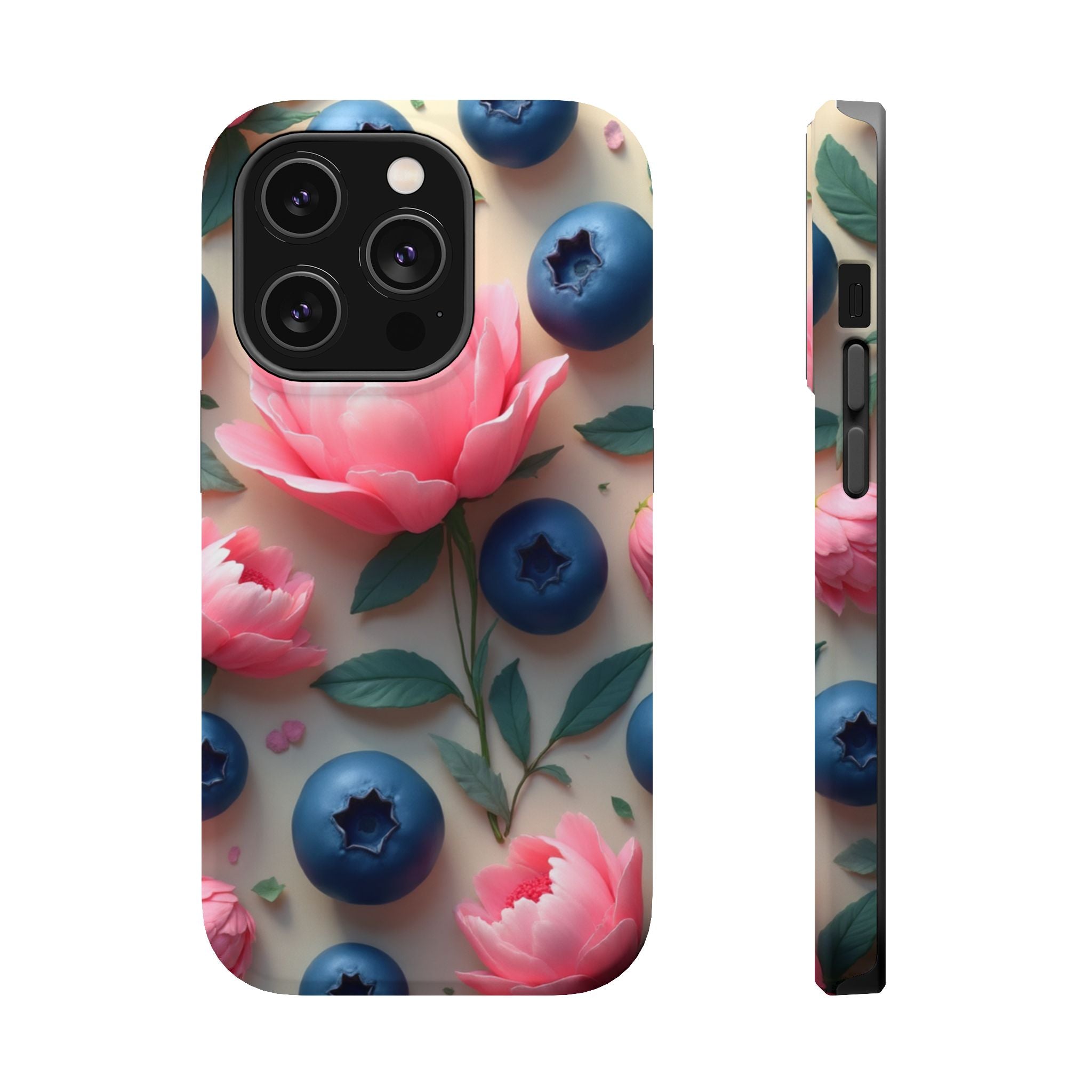 Floral Blueberry Phone Case — Magnetic Impact-Resistant