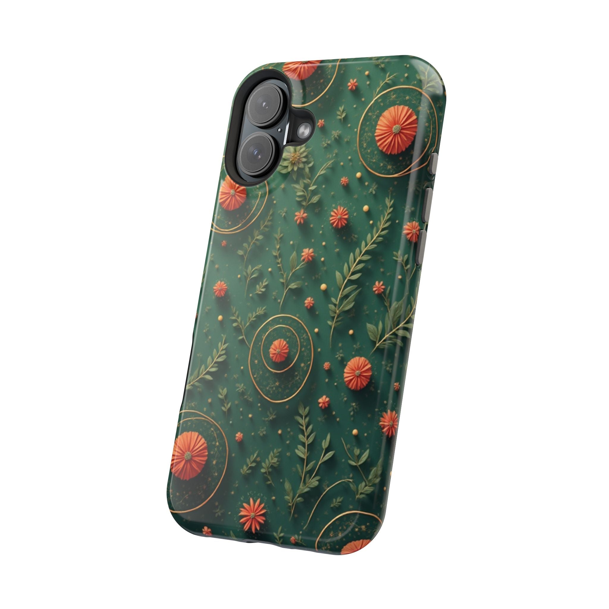 Floral Green Magnetic Impact Phone Case — Protective Botanical Design