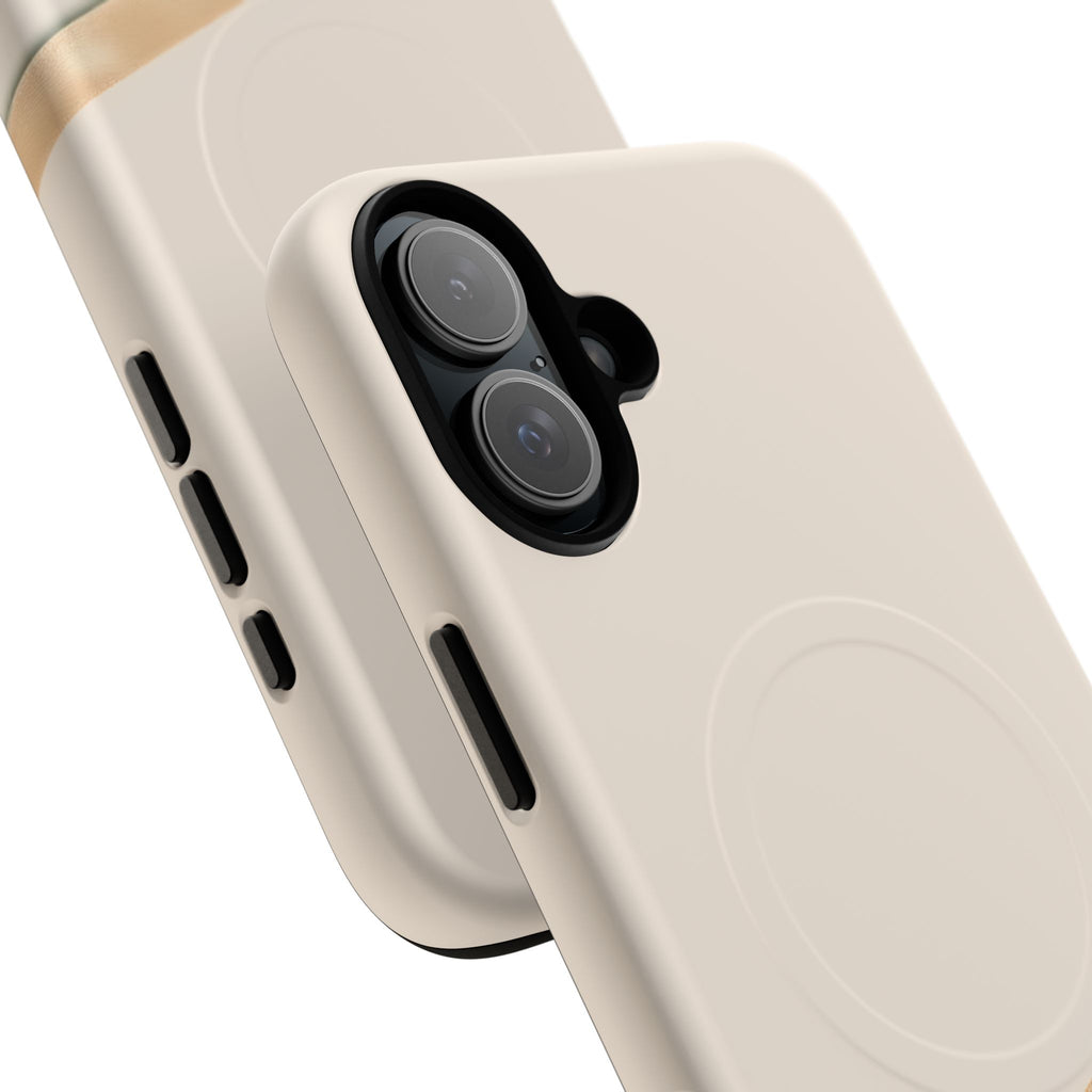 MagSafe Tough Phone Case — Sleek Sandstone with Gold Accent