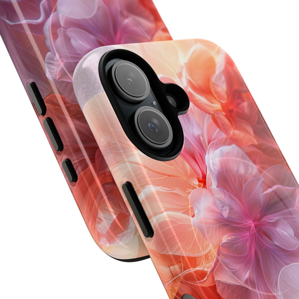 Floral Dream Tough Magnetic Phone Case — Pink Peach Petal Design