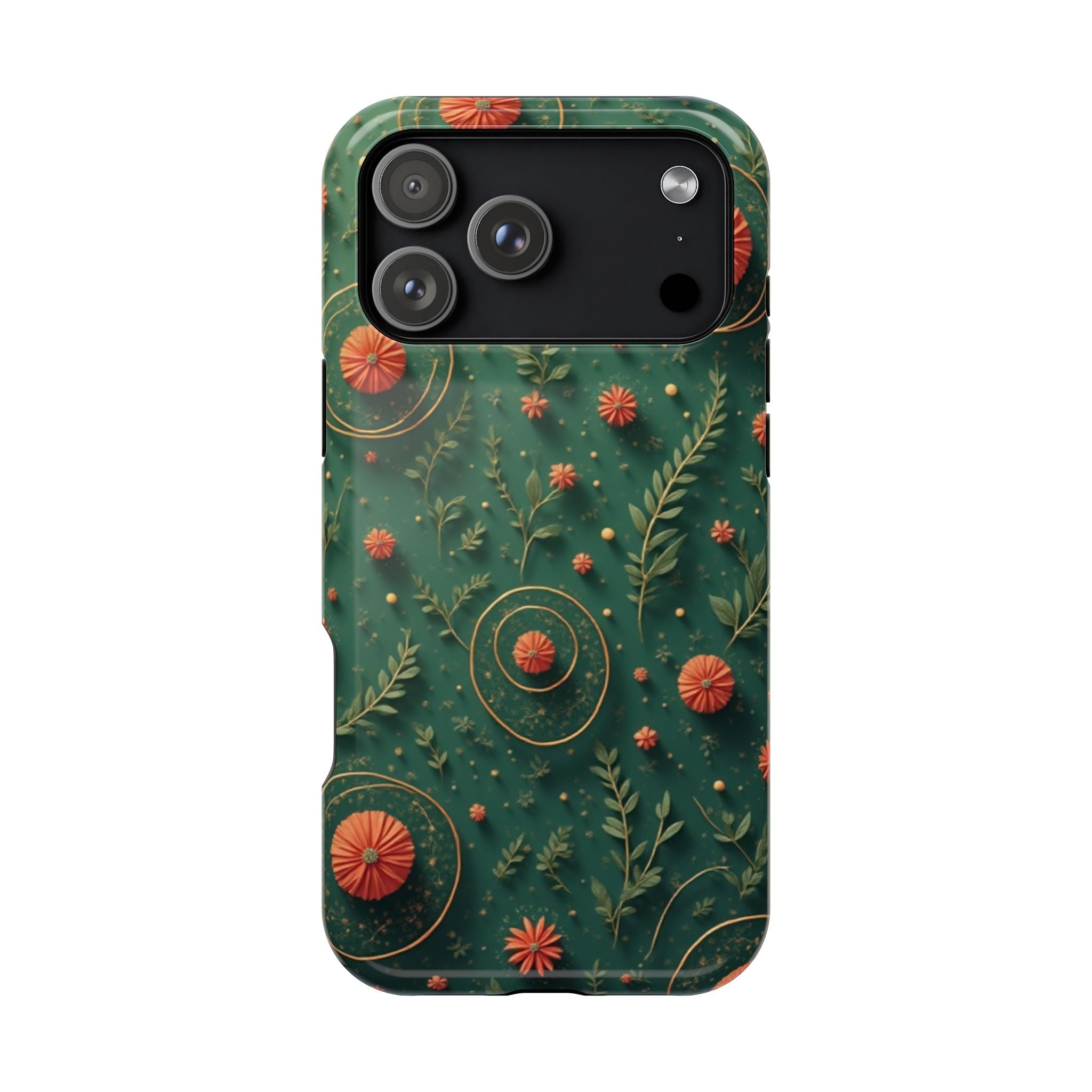 Floral Green Magnetic Impact Phone Case — Protective Botanical Design