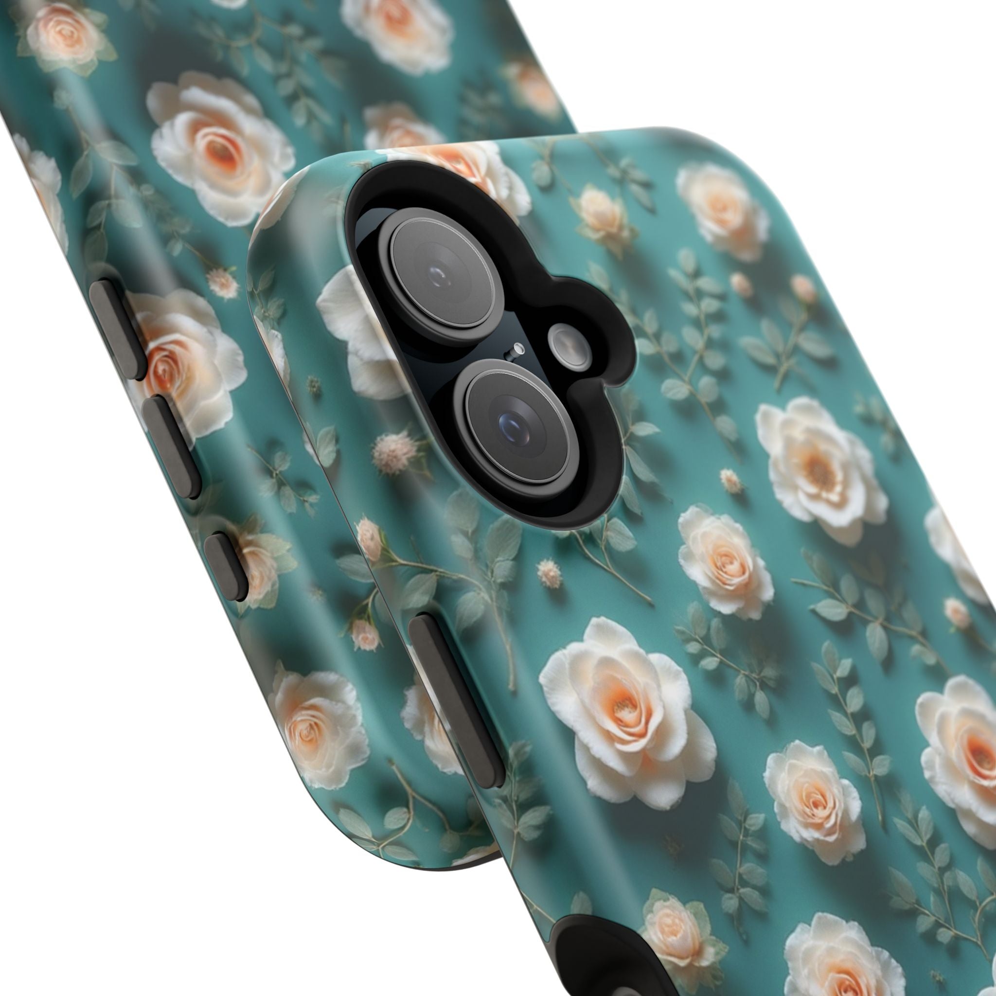 Floral Rose Pattern Magnetic Impact-Resistant Phone Case