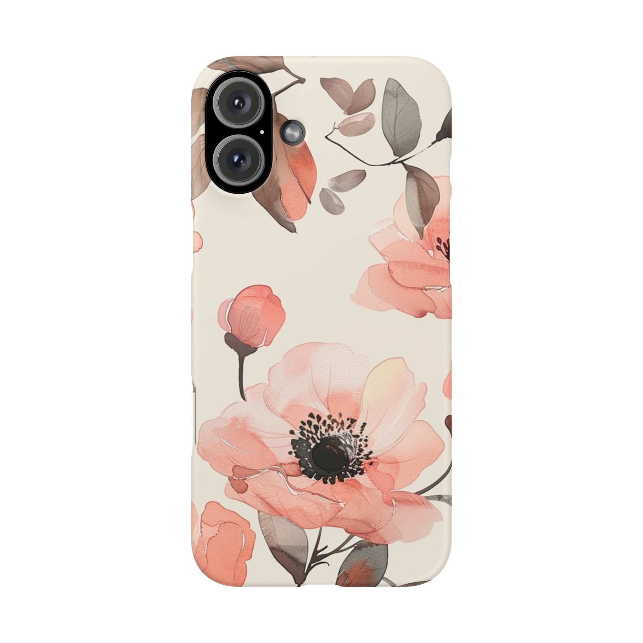 Floral Snap Phone Case — Blush Watercolor Poppies