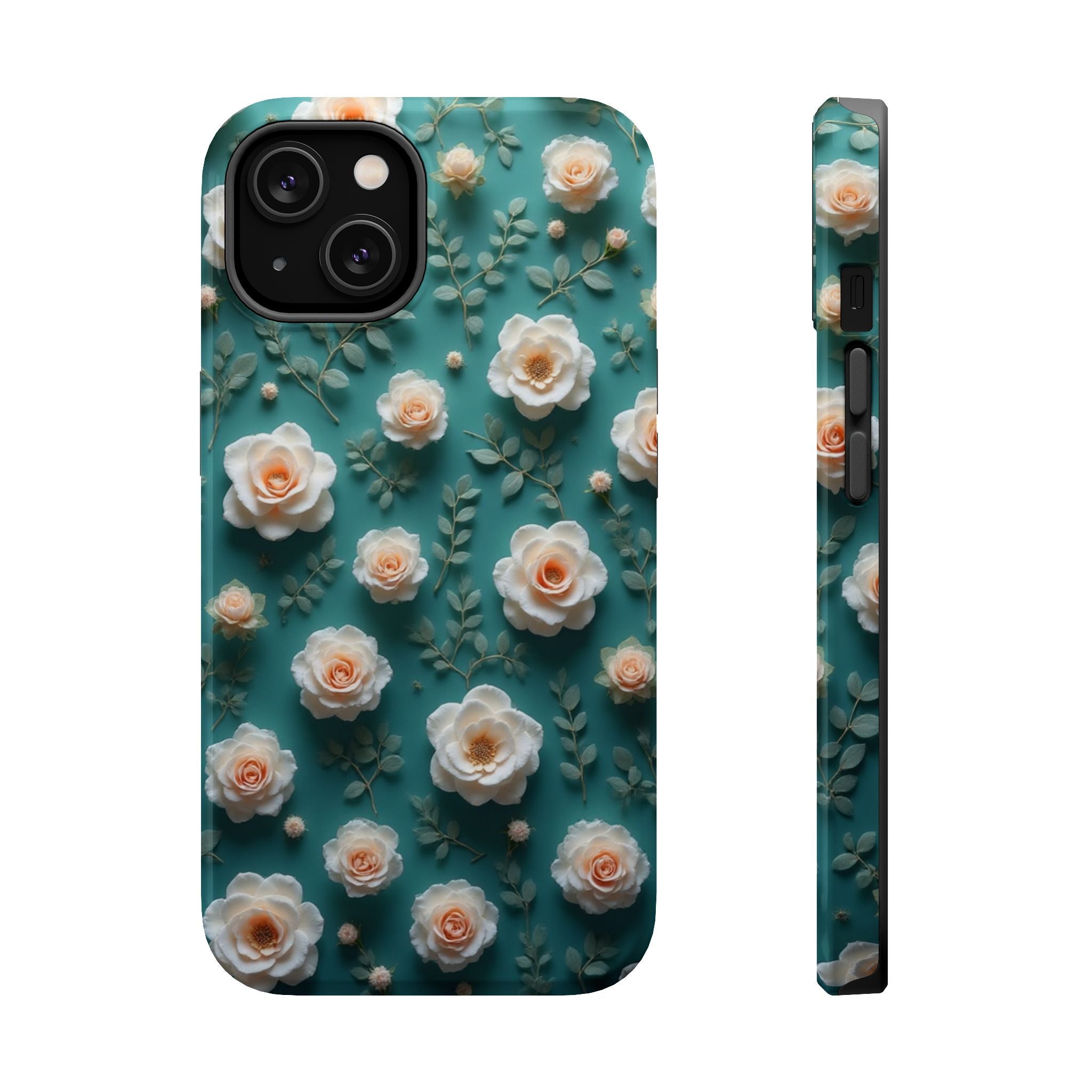 Floral Rose Pattern Magnetic Impact-Resistant Phone Case