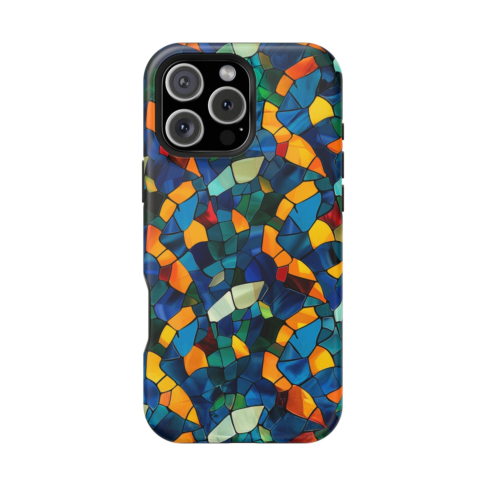 Stained Glass Mosaic Magnetic Impact Phone Case — Durable Protective Cover