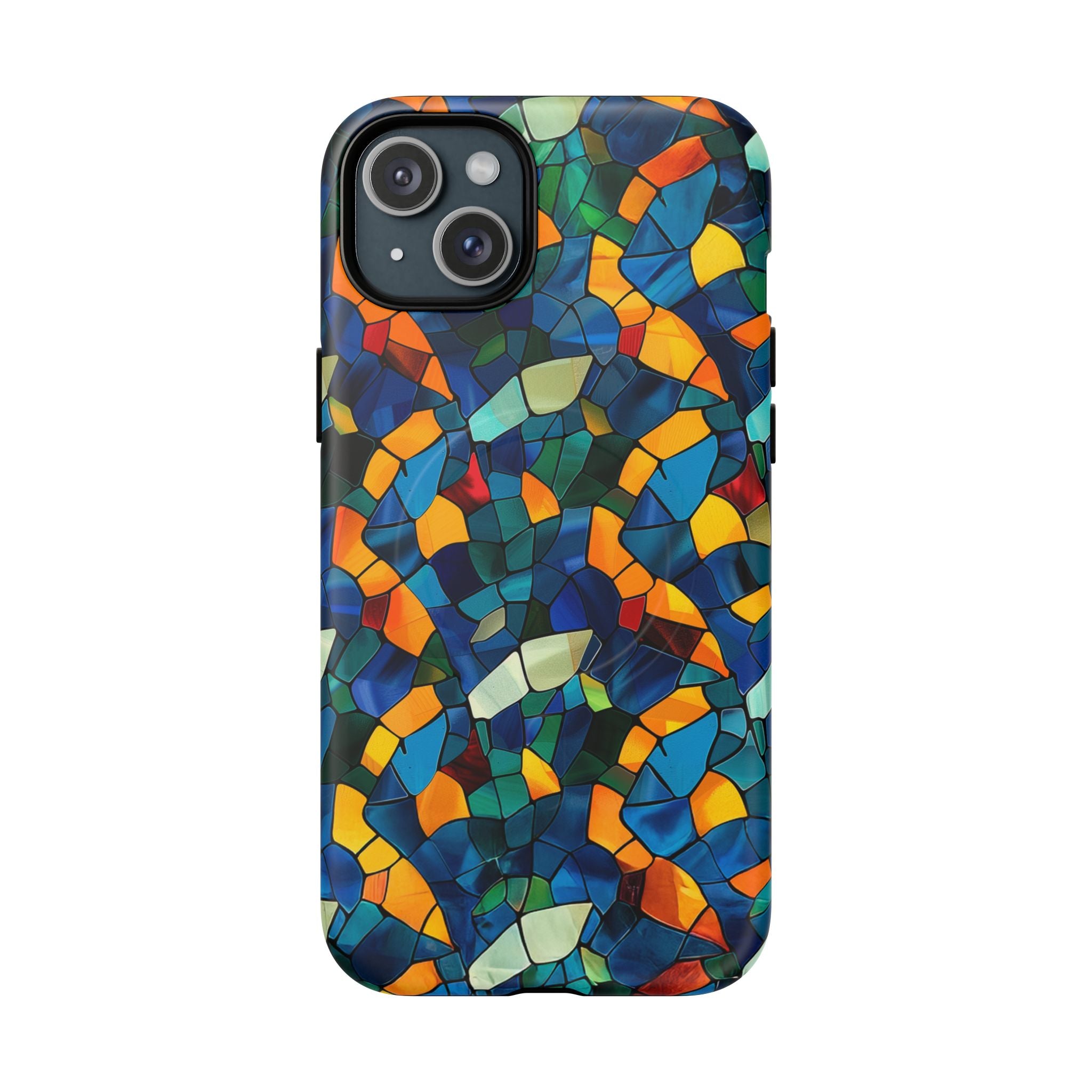 Stained Glass Mosaic Tough Magnetic Phone Case — Vibrant Abstract Protective Cover