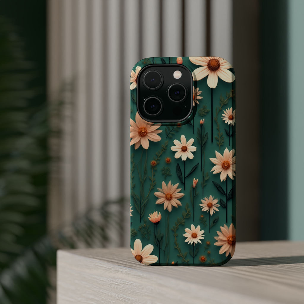 Floral Daisy Magnetic Impact-Resistant Phone Case