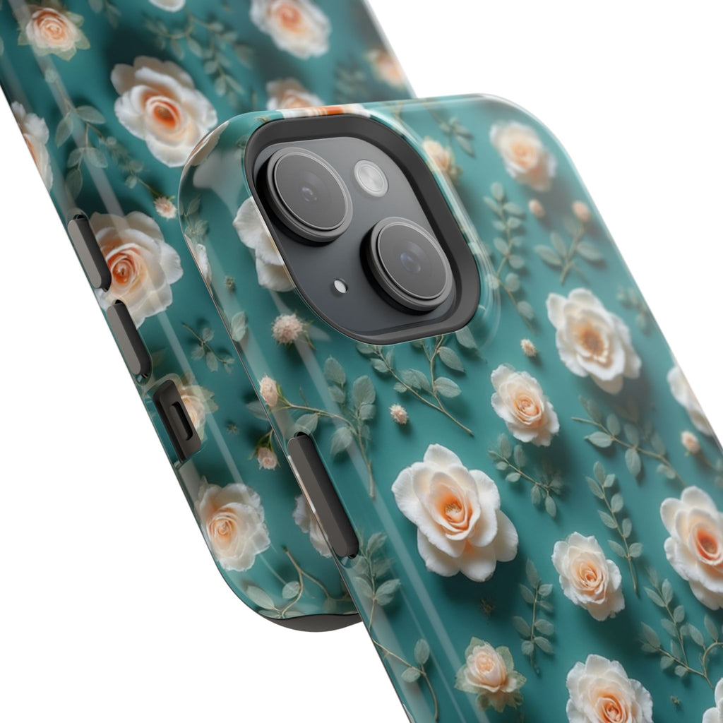 Floral Rose Pattern Magnetic Impact-Resistant Phone Case