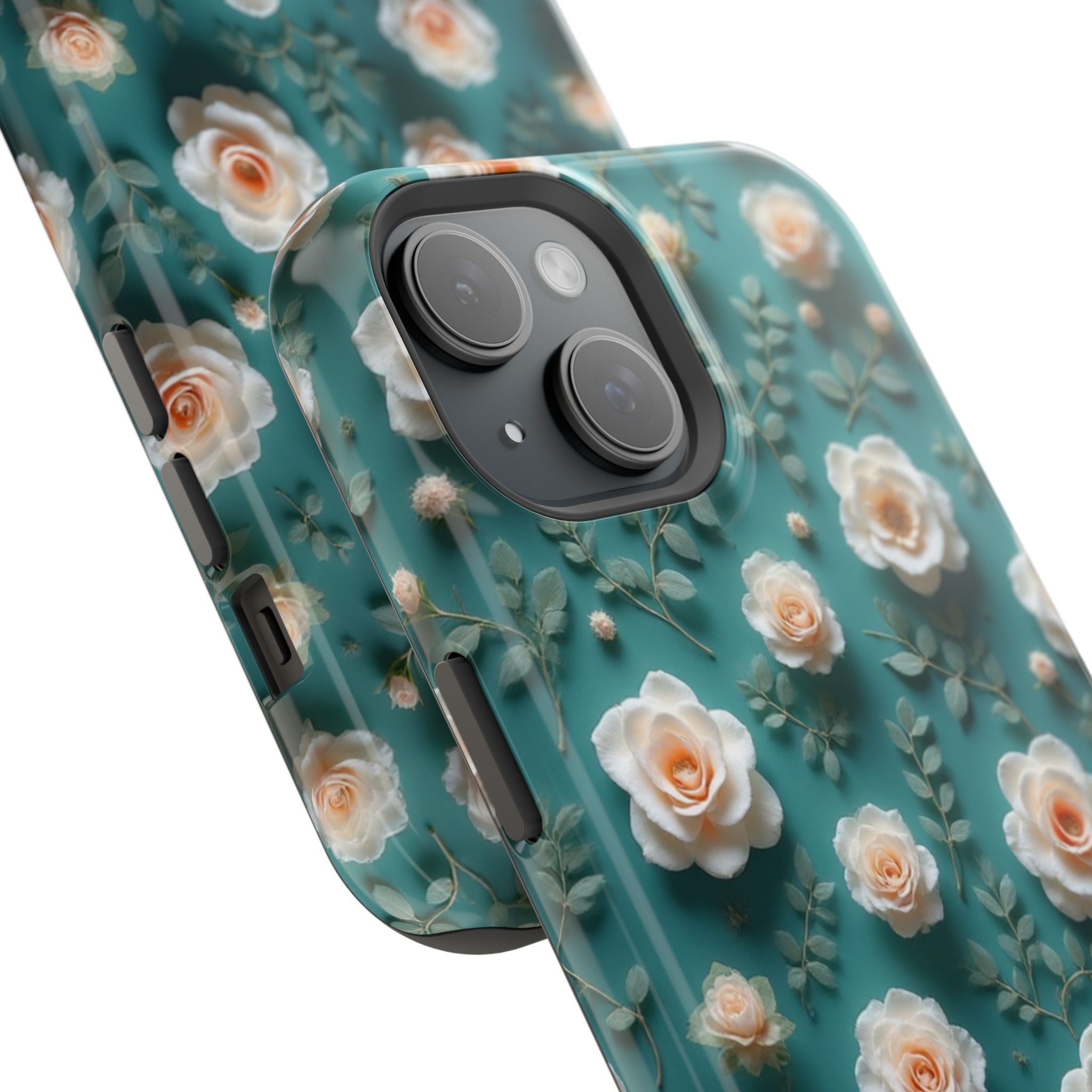 Floral Rose Pattern Magnetic Impact-Resistant Phone Case