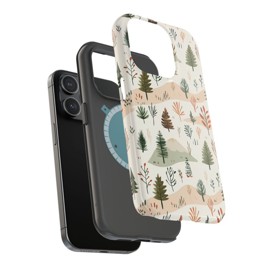 Magnetic Impact-Resistant Phone Case — Woodland Trees Pattern