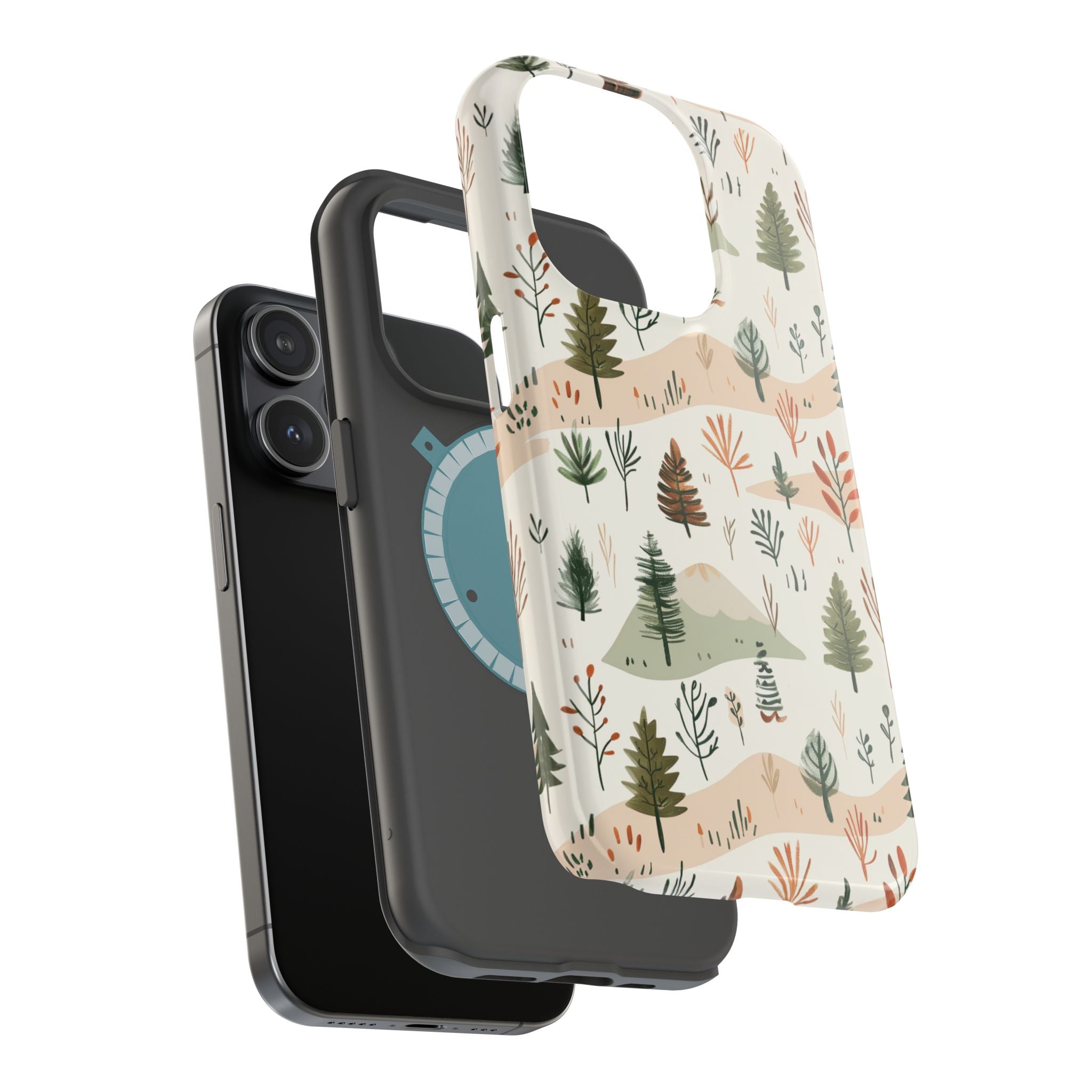 Magnetic Impact-Resistant Phone Case — Woodland Trees Pattern