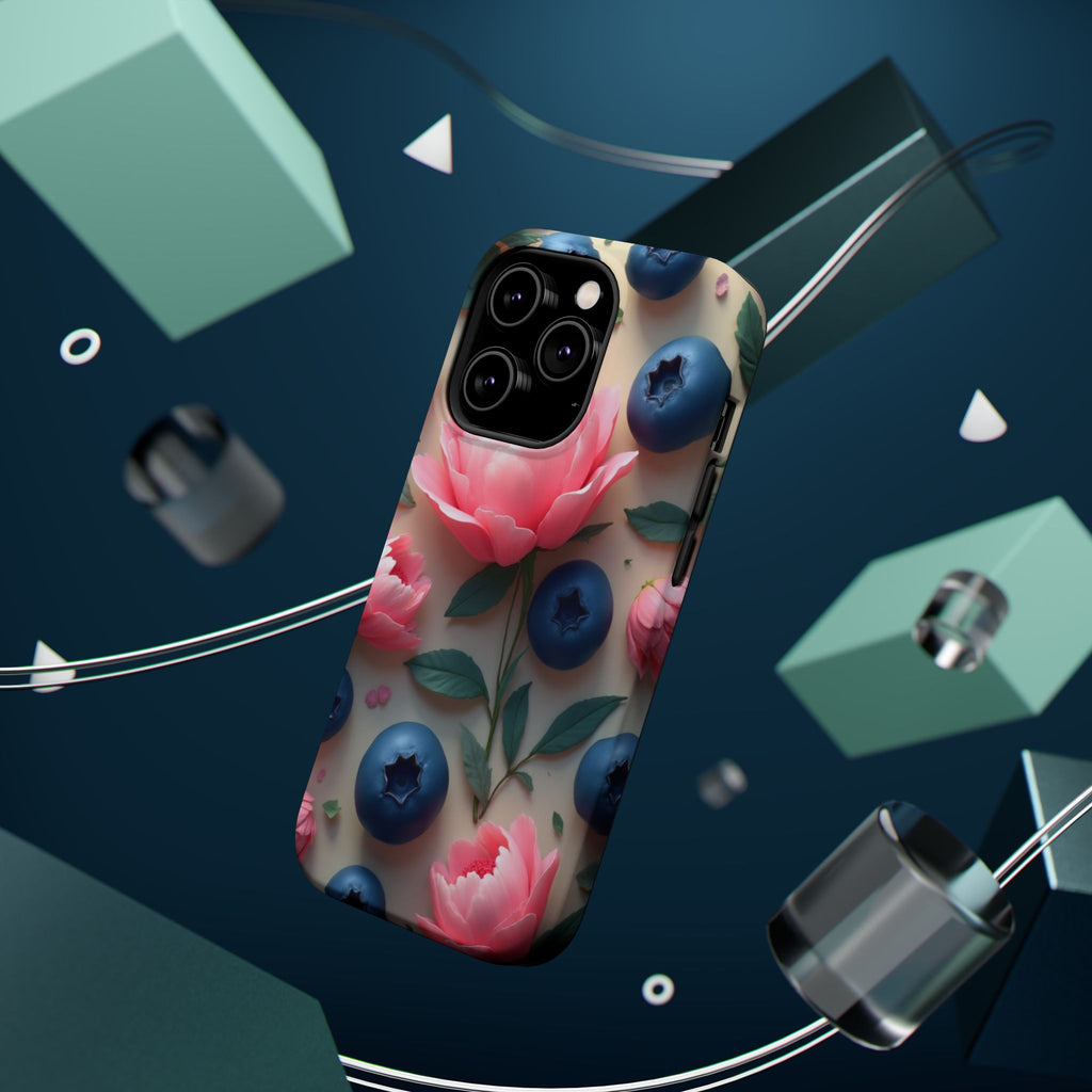 Floral Blueberry Phone Case — Magnetic Impact-Resistant