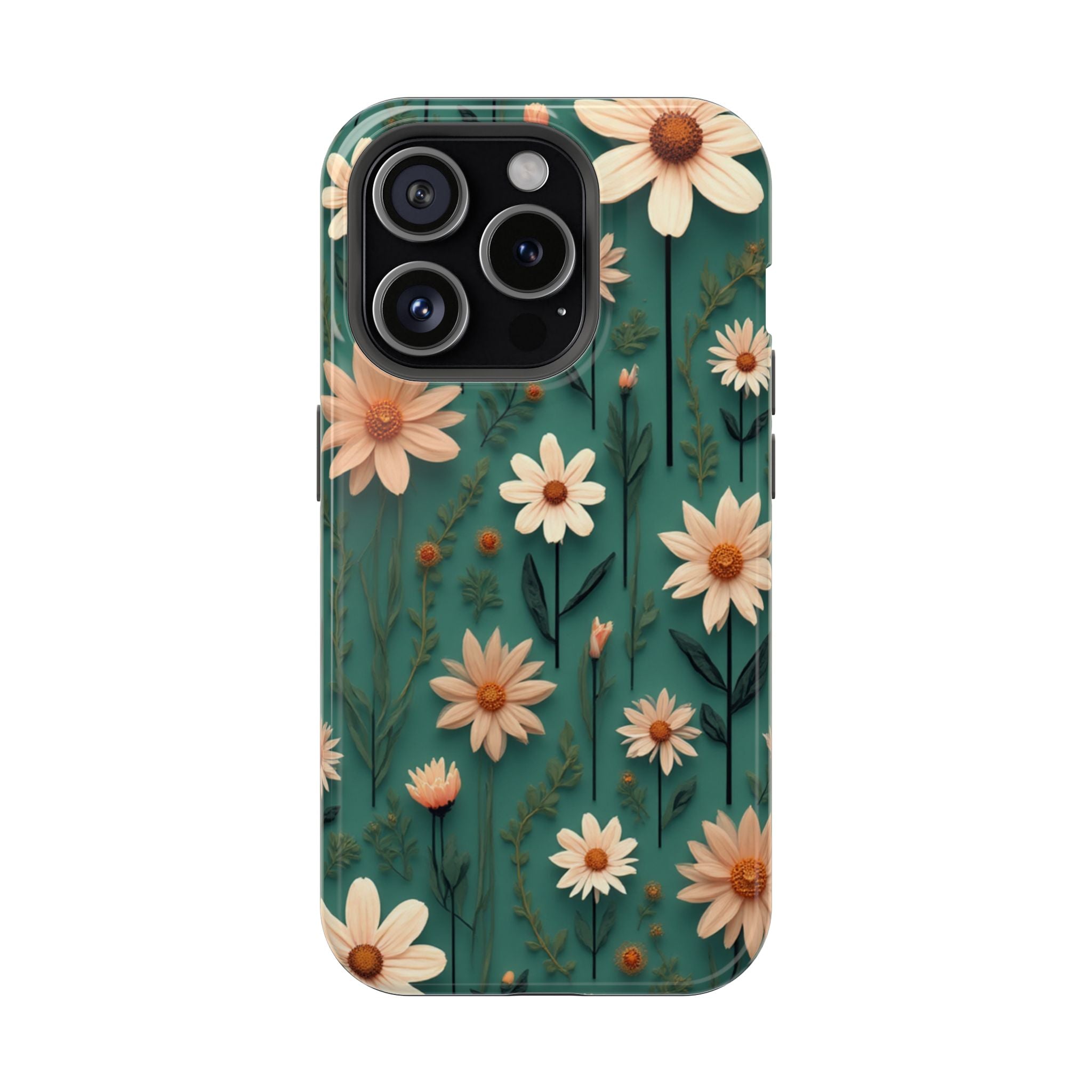 Floral Daisy Magnetic Impact-Resistant Phone Case