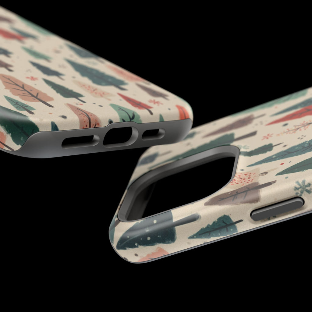 Forest Pattern Magnetic Impact-Resistant Phone Case — Winter Tree Design