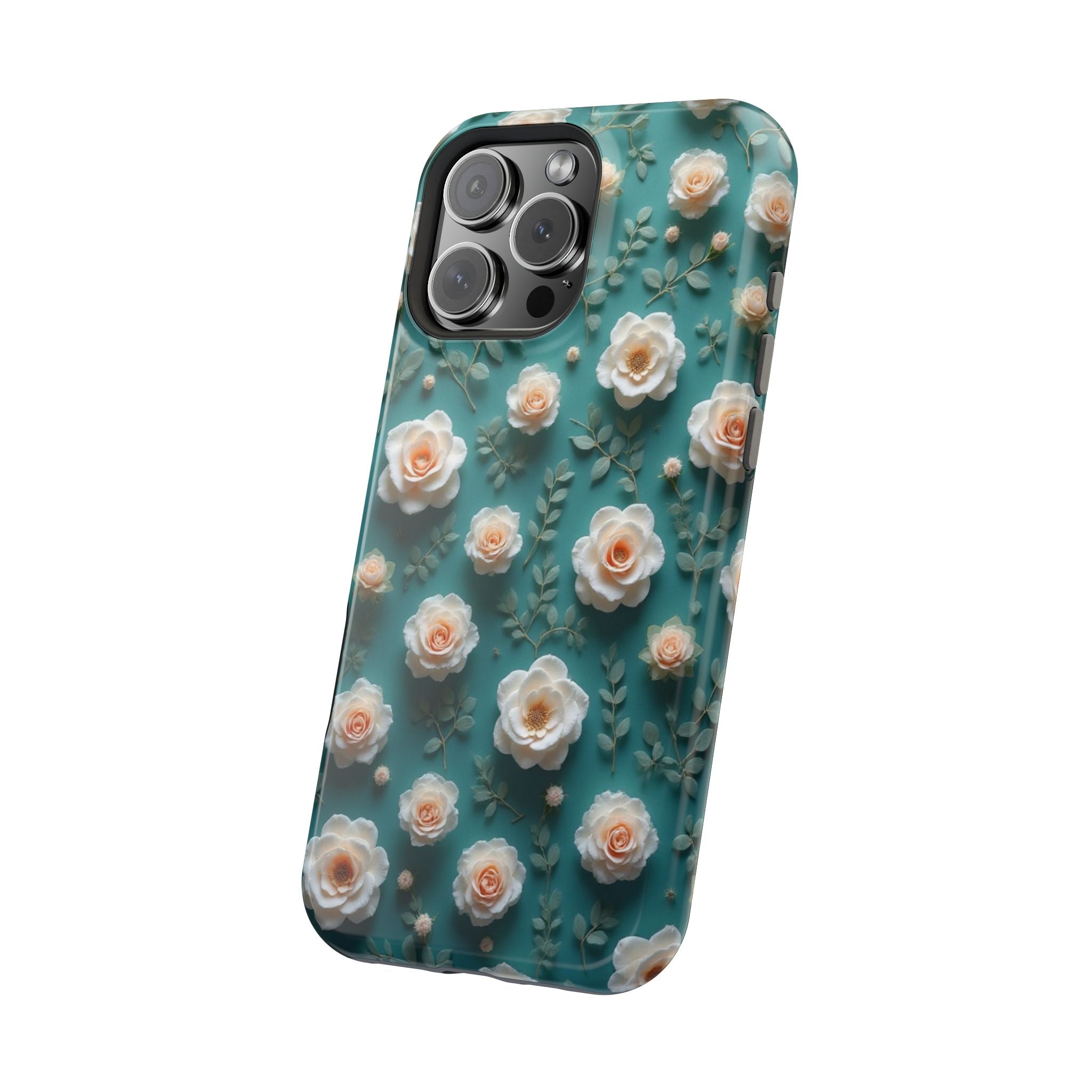 Floral Rose Pattern Magnetic Impact-Resistant Phone Case