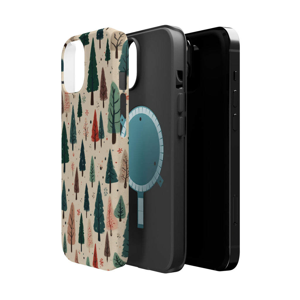 Forest Pattern Magnetic Impact-Resistant Phone Case — Winter Tree Design