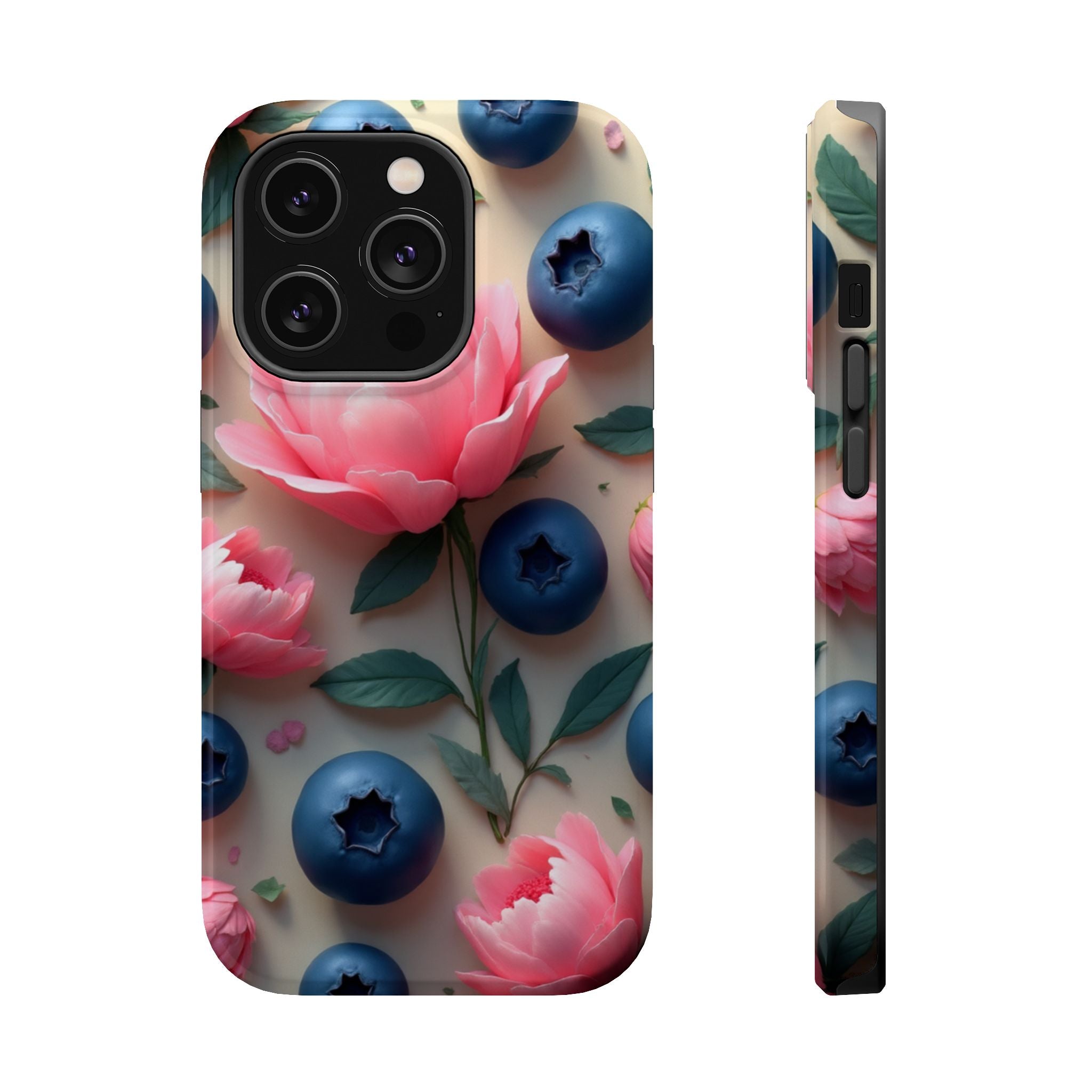 Floral Blueberry Phone Case — Magnetic Impact-Resistant