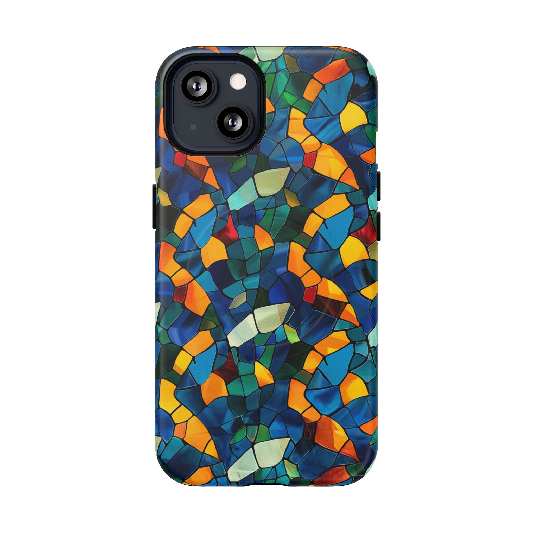 Stained Glass Mosaic Tough Magnetic Phone Case — Vibrant Abstract Protective Cover