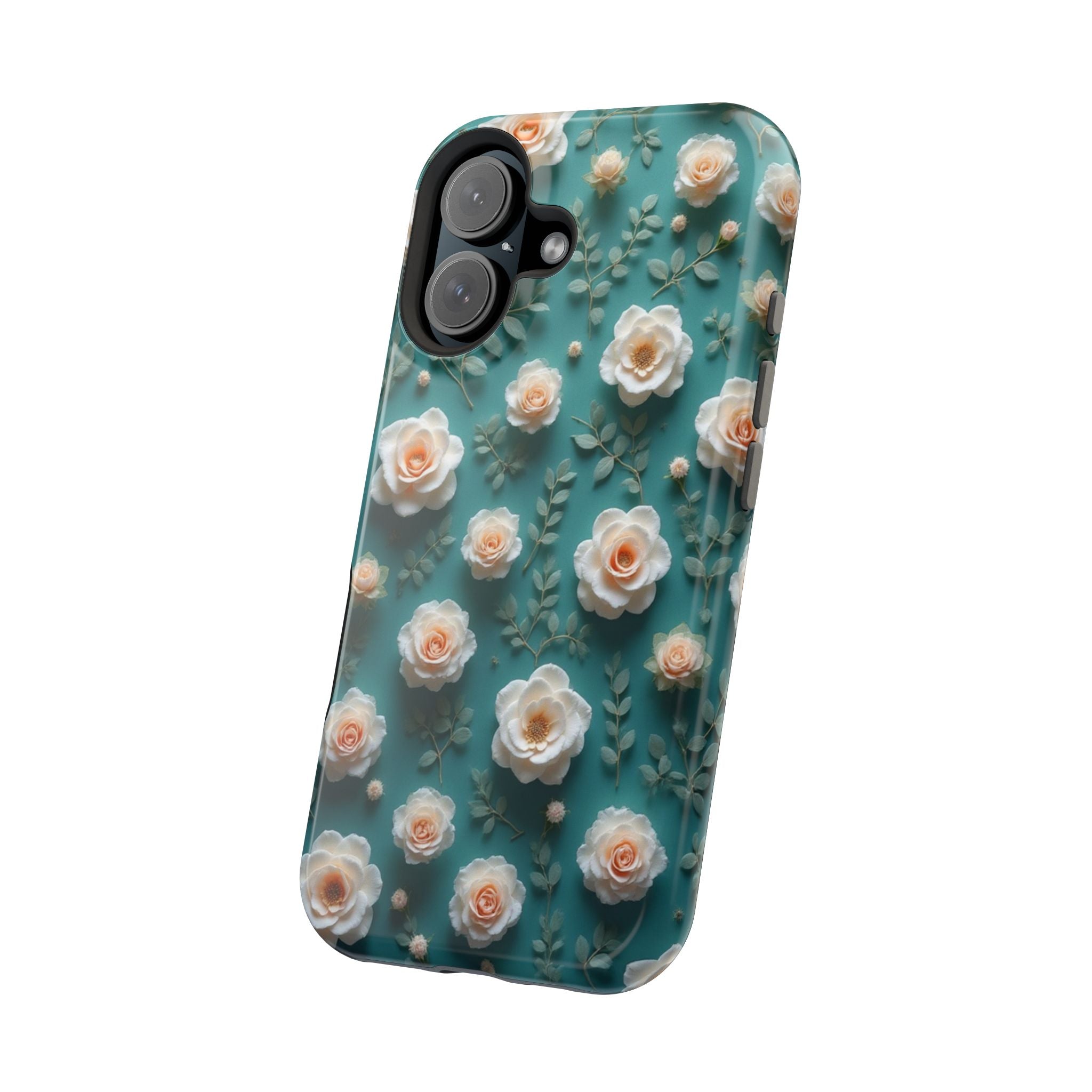 Floral Rose Pattern Magnetic Impact-Resistant Phone Case