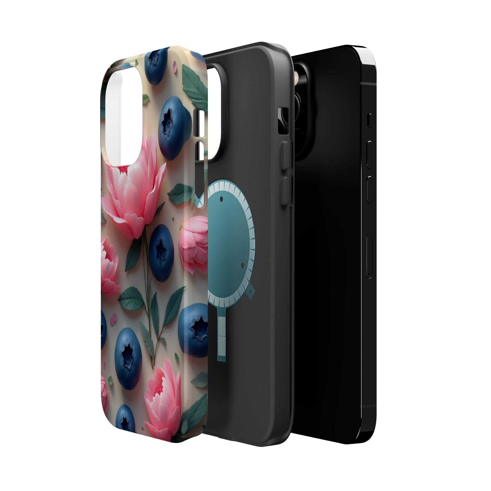 Floral Blueberry Phone Case — Magnetic Impact-Resistant