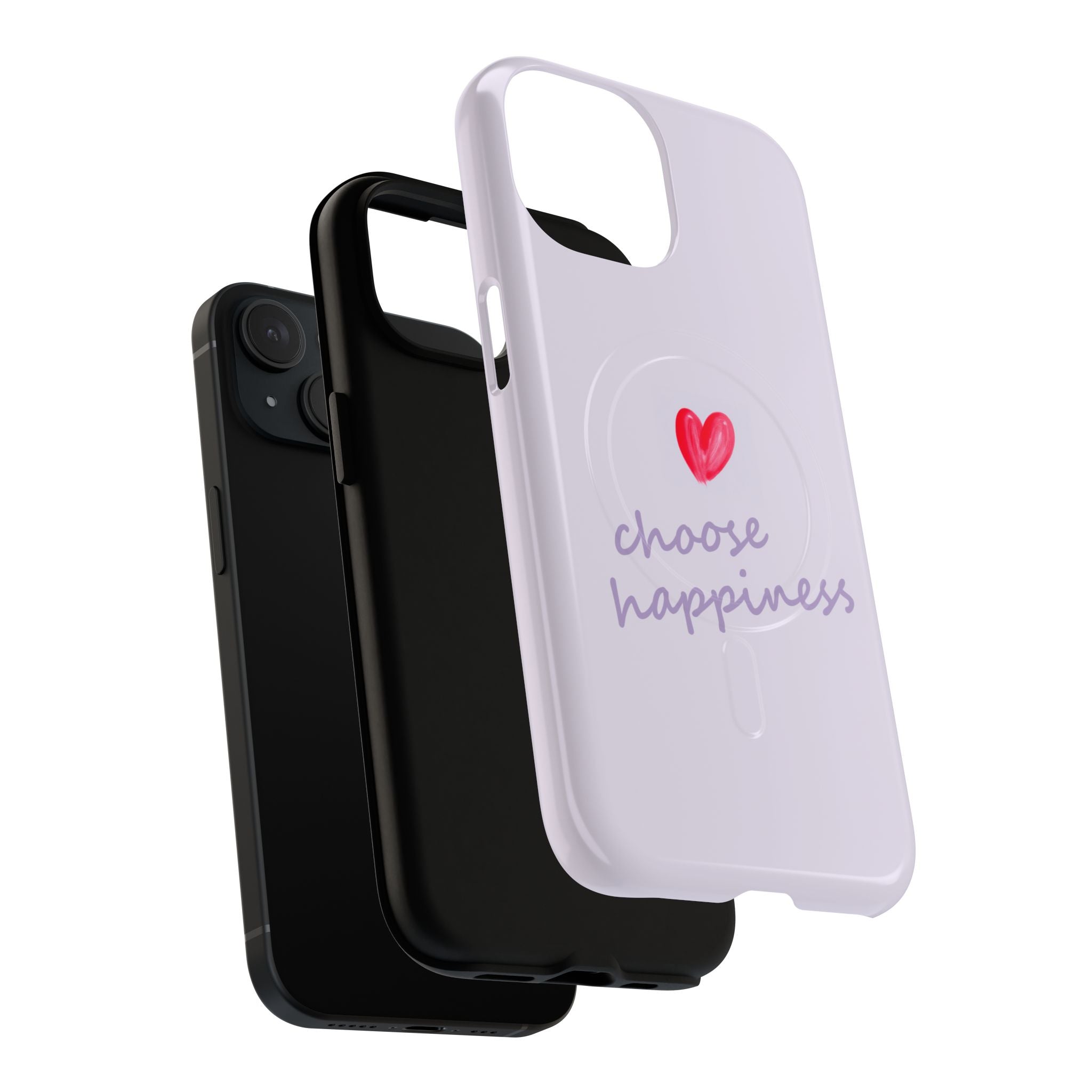 Tough Magnetic Case — "Choose Happiness" Heart Phone Cover