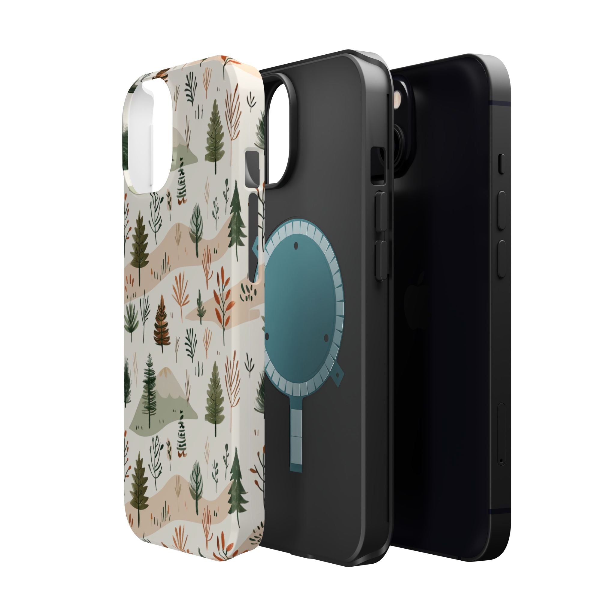Magnetic Impact-Resistant Phone Case — Woodland Trees Pattern