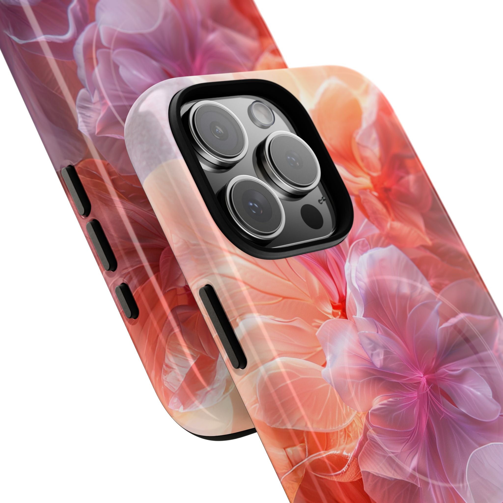 Floral Dream Tough Magnetic Phone Case — Pink Peach Petal Design