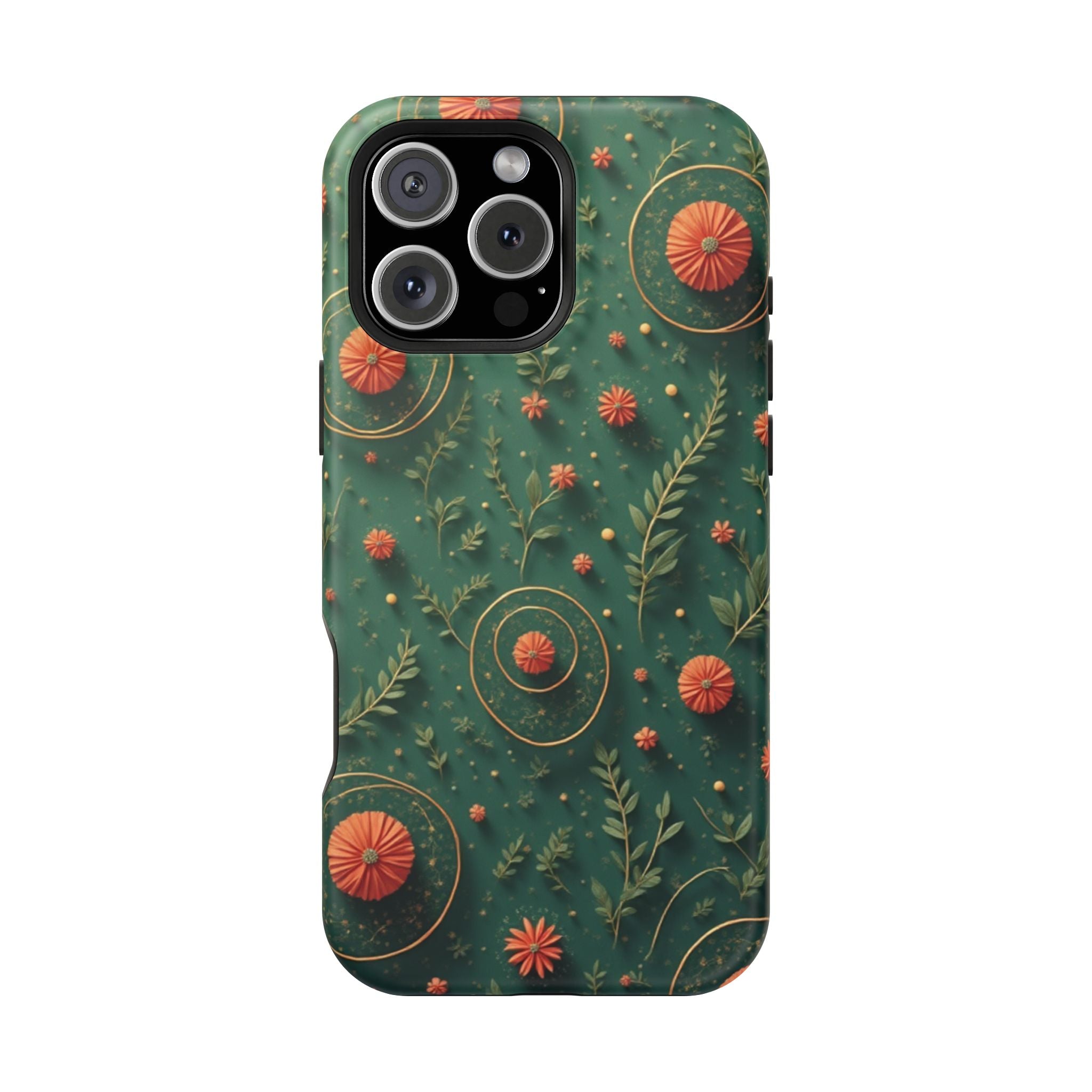 Floral Green Magnetic Impact Phone Case — Protective Botanical Design