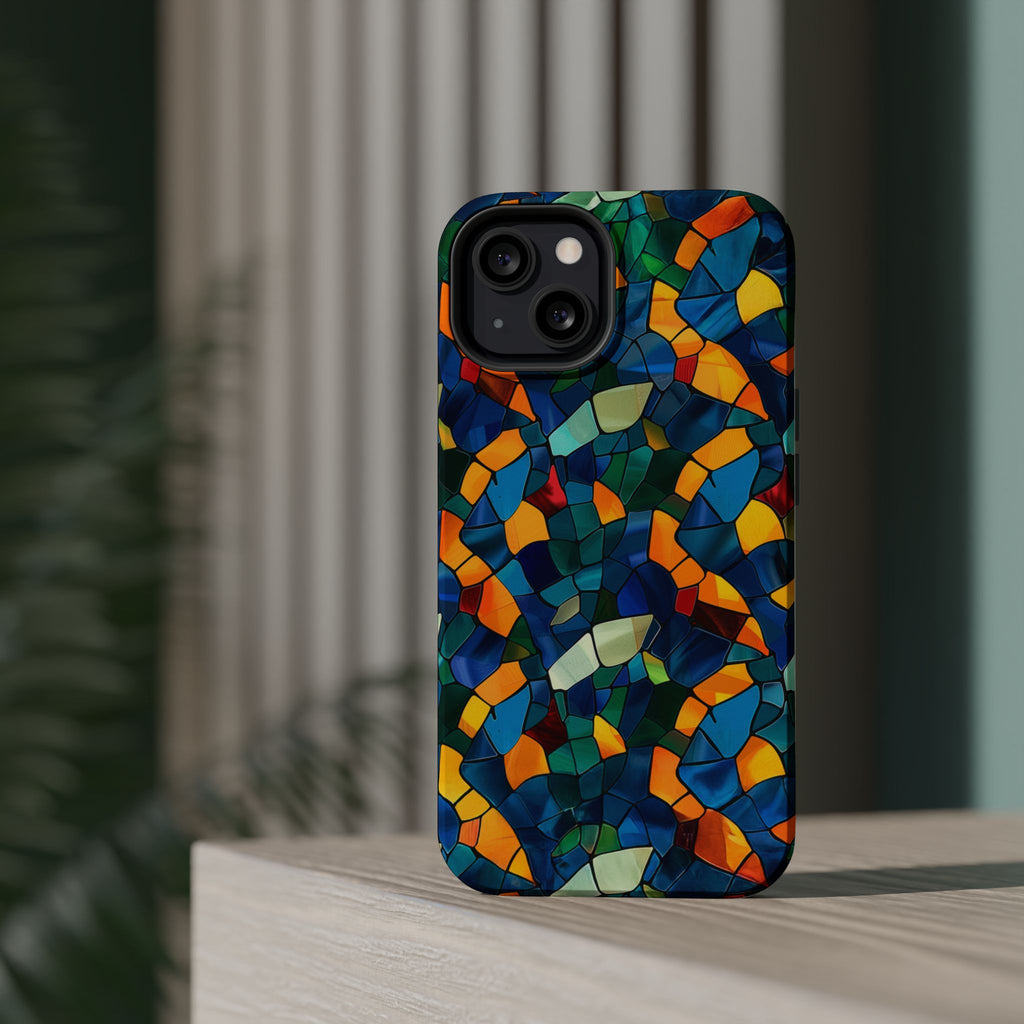 Stained Glass Mosaic Magnetic Impact Phone Case — Durable Protective Cover