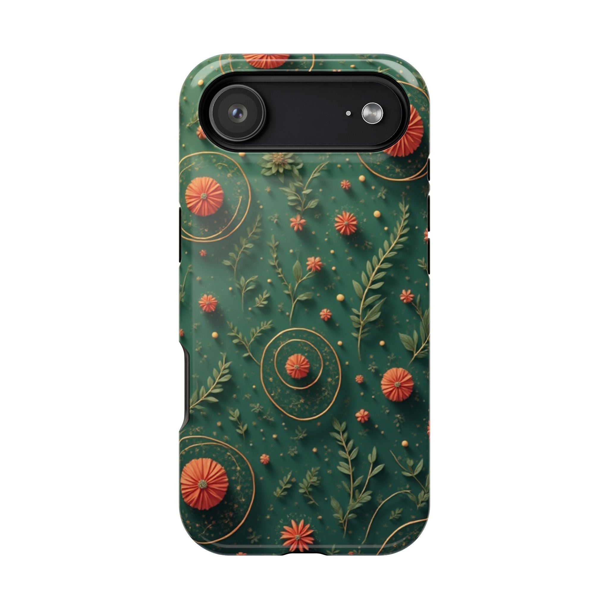 Floral Green Magnetic Impact Phone Case — Protective Botanical Design