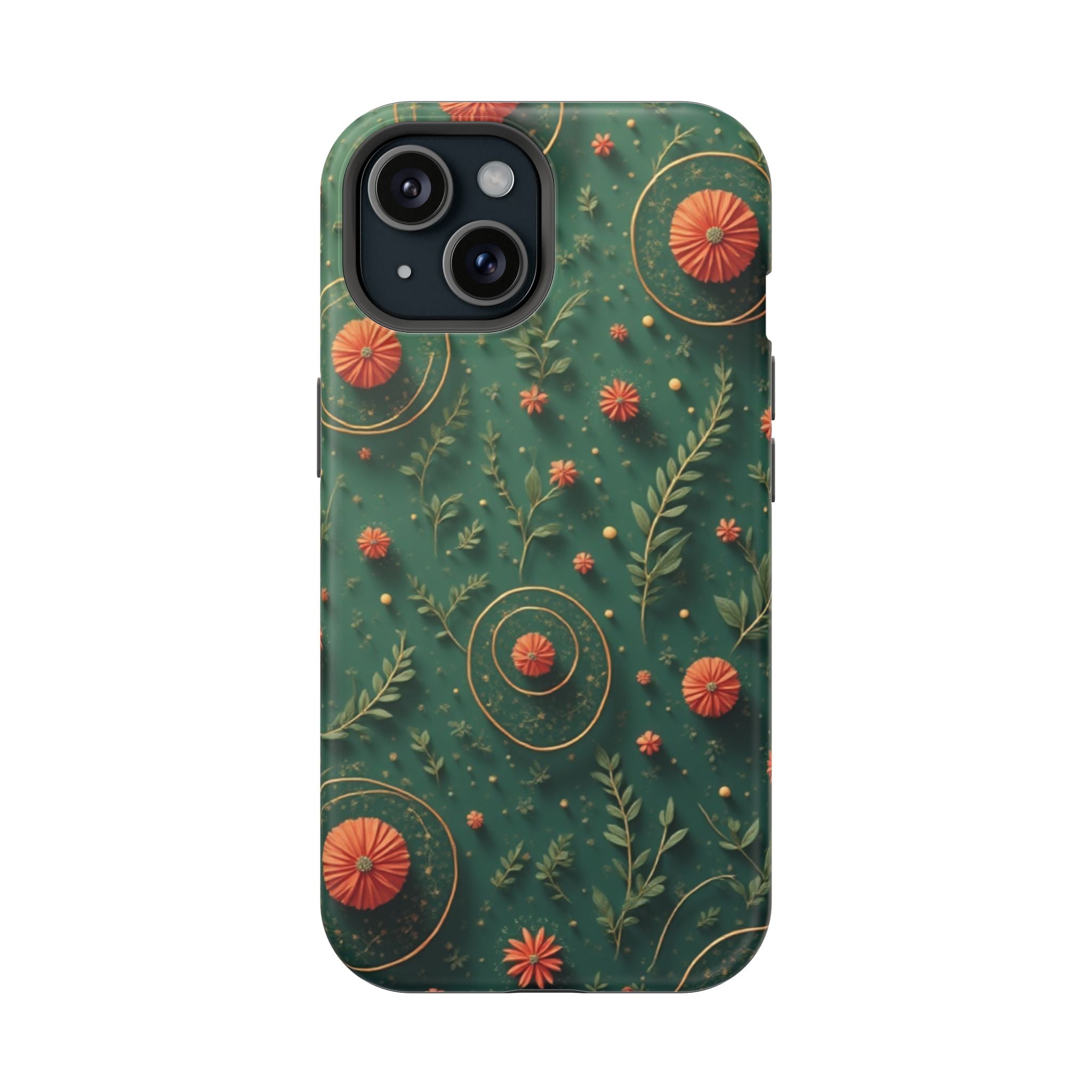 Floral Green Magnetic Impact Phone Case — Protective Botanical Design