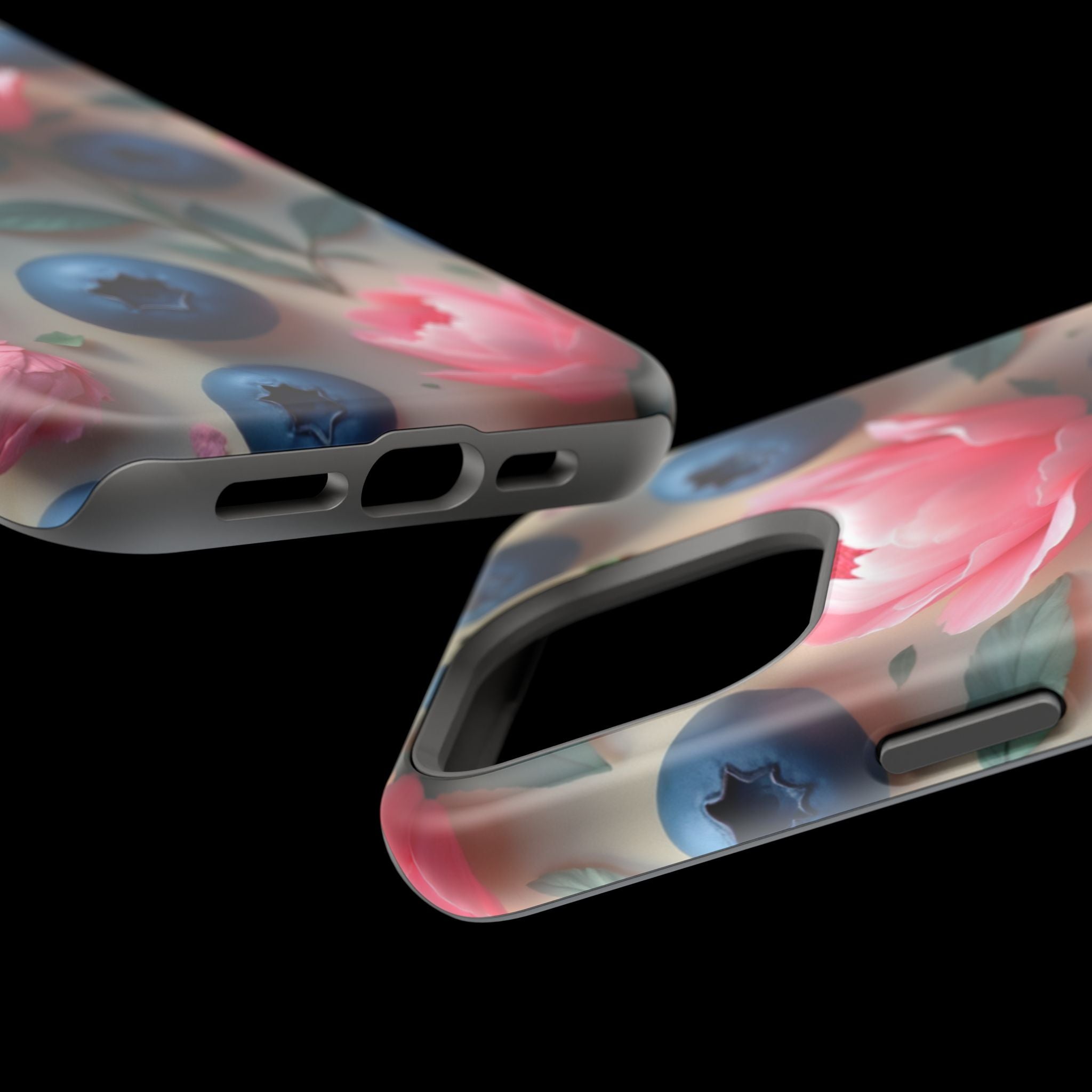 Floral Blueberry Phone Case — Magnetic Impact-Resistant