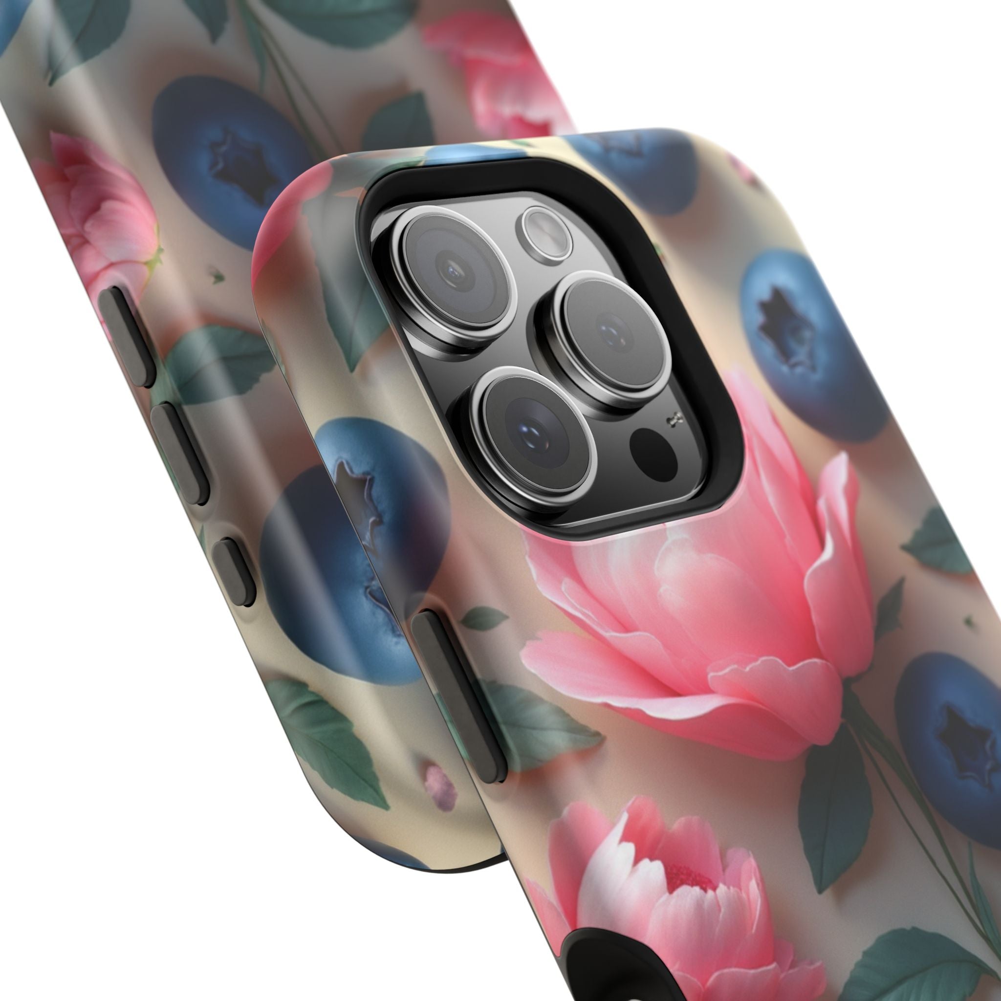 Floral Blueberry Phone Case — Magnetic Impact-Resistant