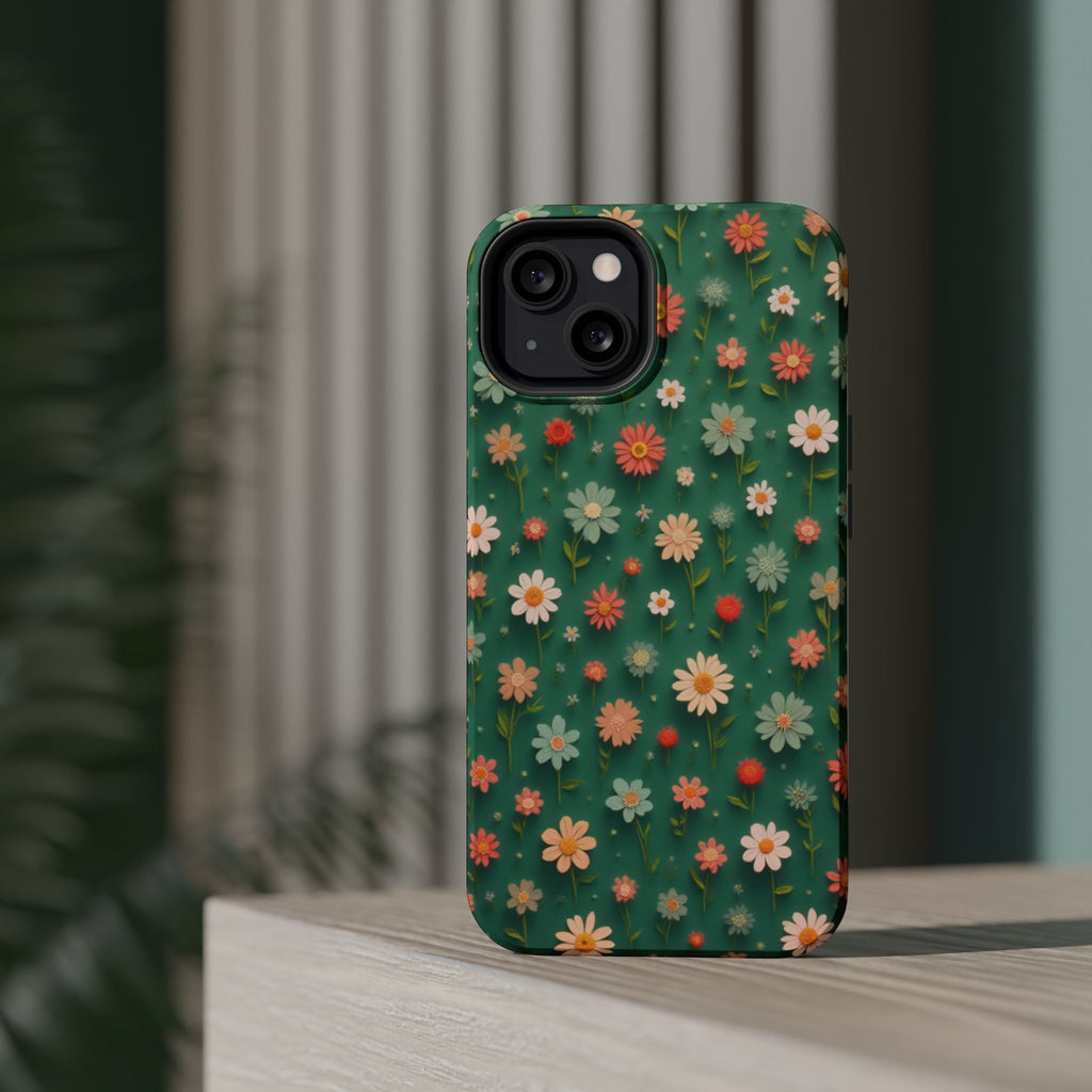 Floral Daisy Magnetic Impact-Resistant Phone Case