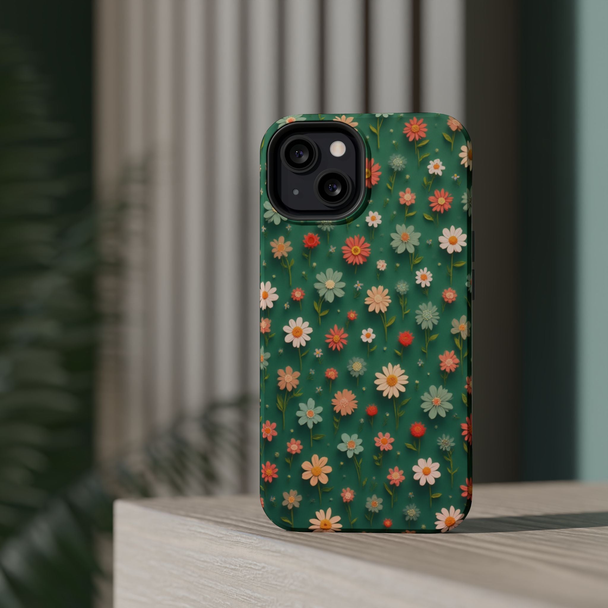 Floral Daisy Magnetic Impact-Resistant Phone Case