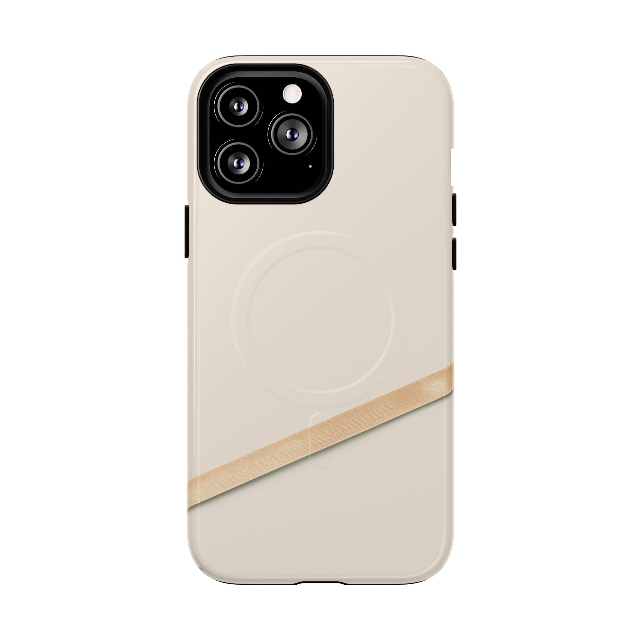 MagSafe Tough Phone Case — Sleek Sandstone with Gold Accent