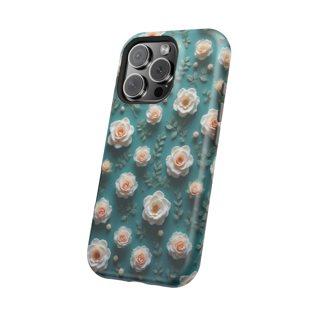 Floral Rose Pattern Magnetic Impact-Resistant Phone Case