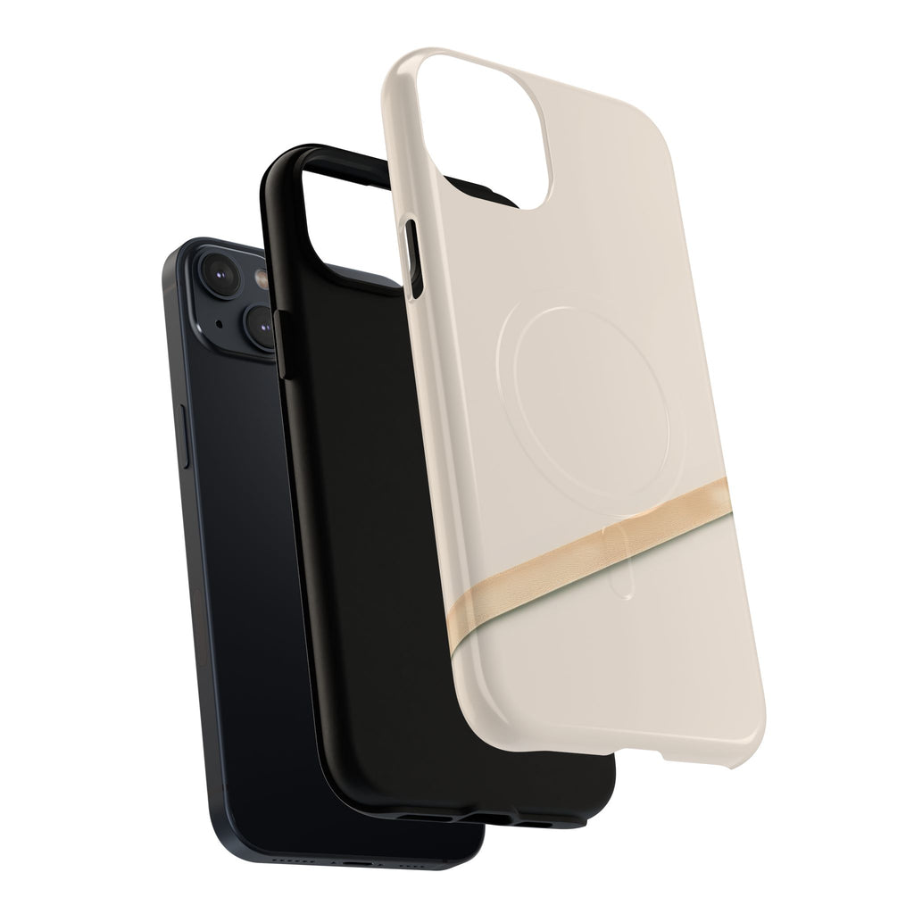 MagSafe Tough Phone Case — Sleek Sandstone with Gold Accent