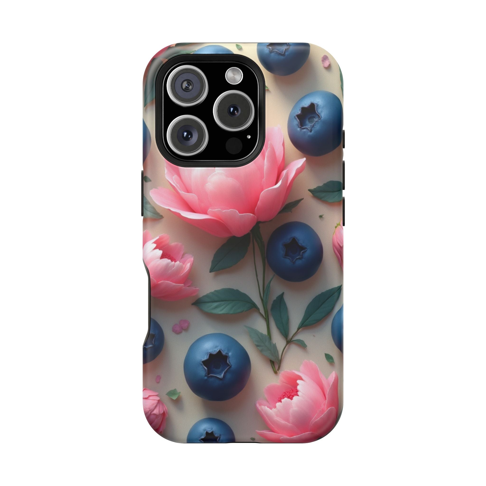 Floral Blueberry Phone Case — Magnetic Impact-Resistant