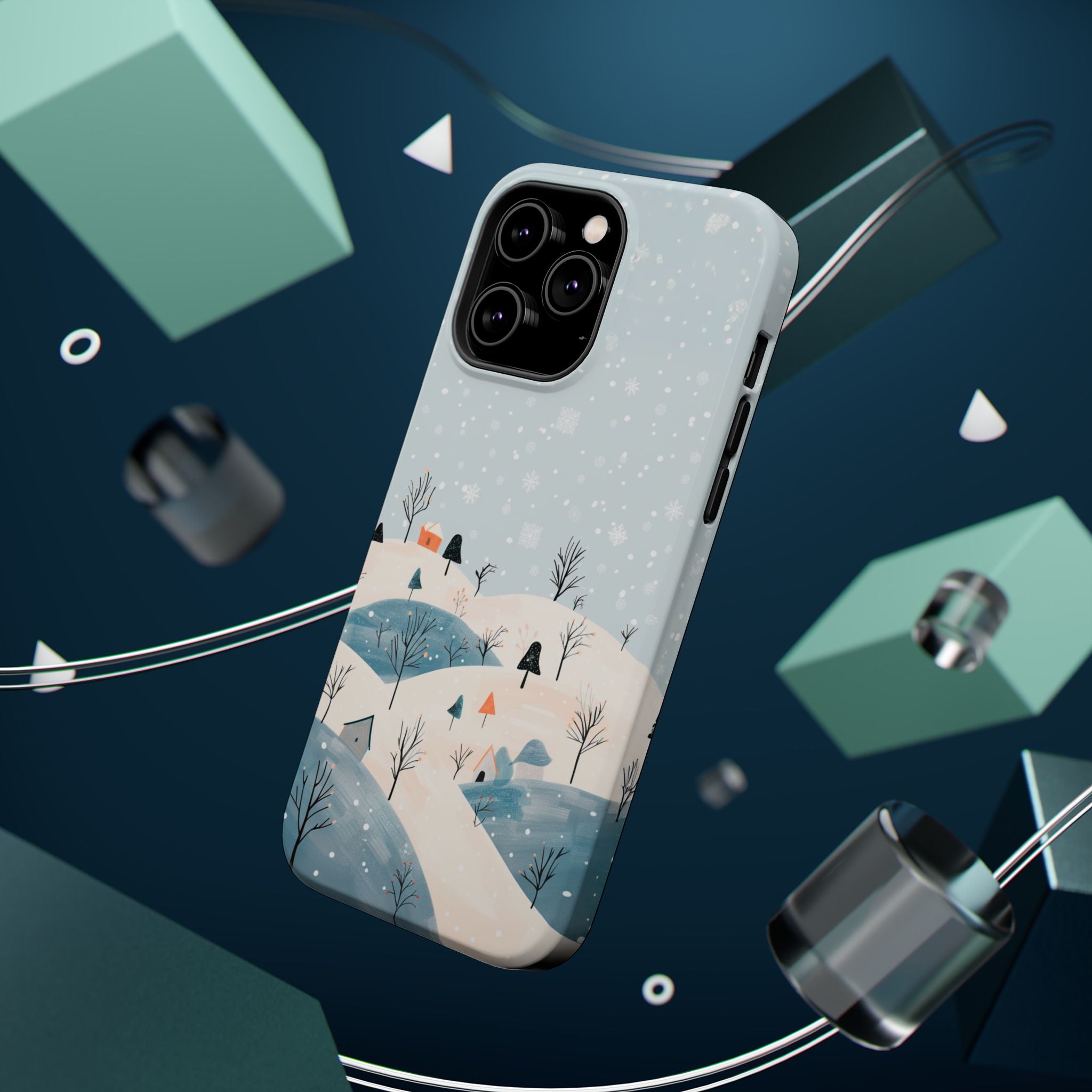 Winter Snowy Hills Magnetic Impact Phone Case — Cute Scenic Landscape iPhone Cover