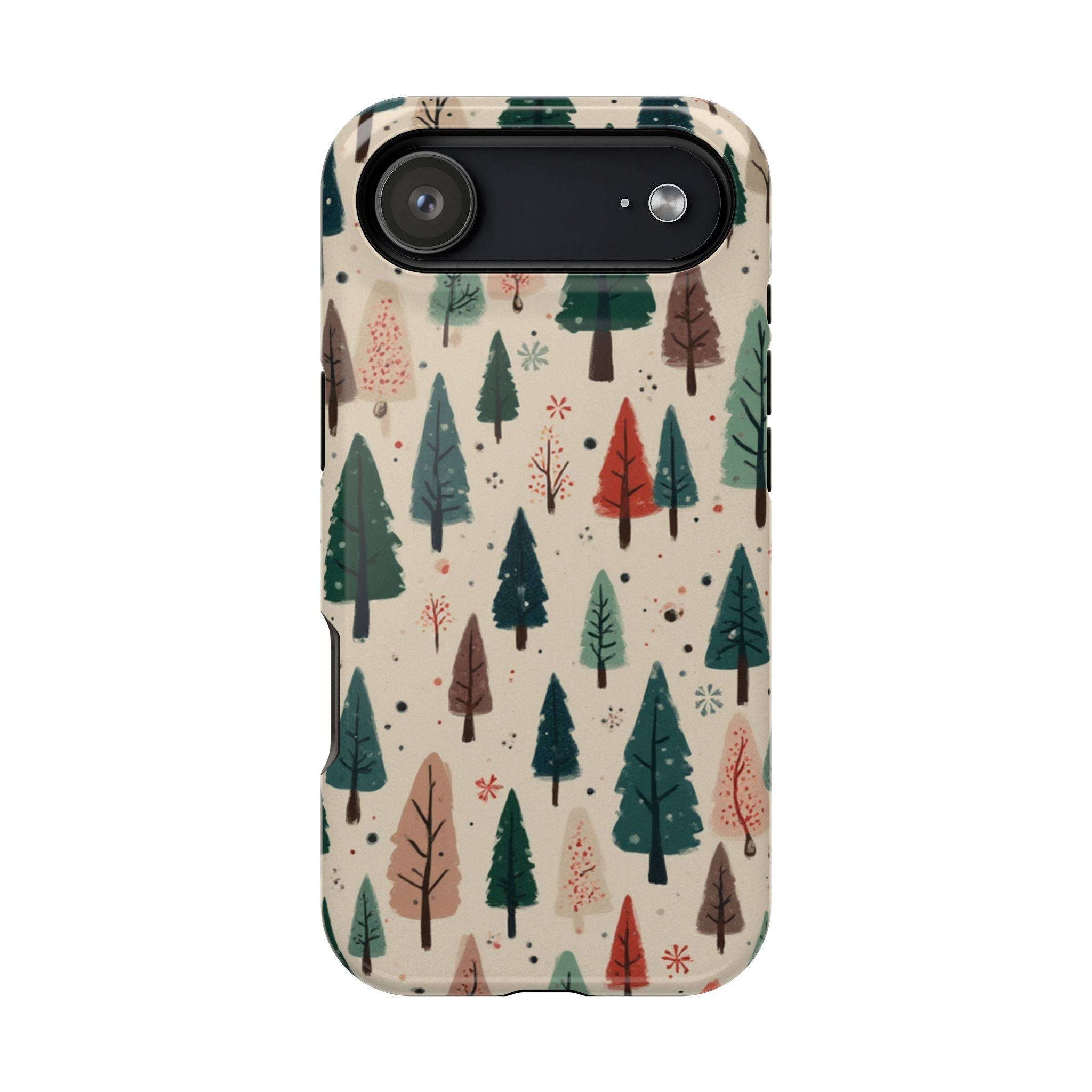 Forest Pattern Magnetic Impact-Resistant Phone Case — Winter Tree Design