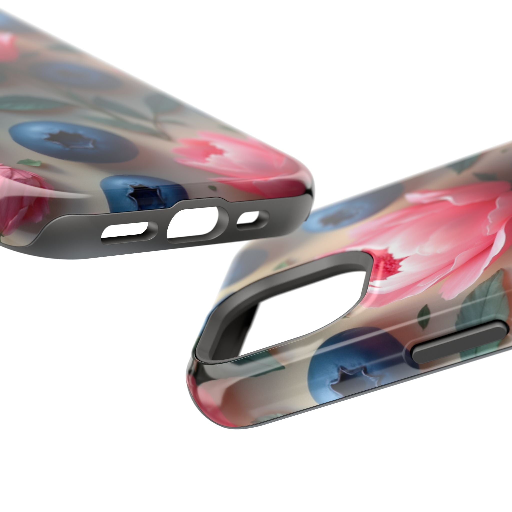 Floral Blueberry Phone Case — Magnetic Impact-Resistant