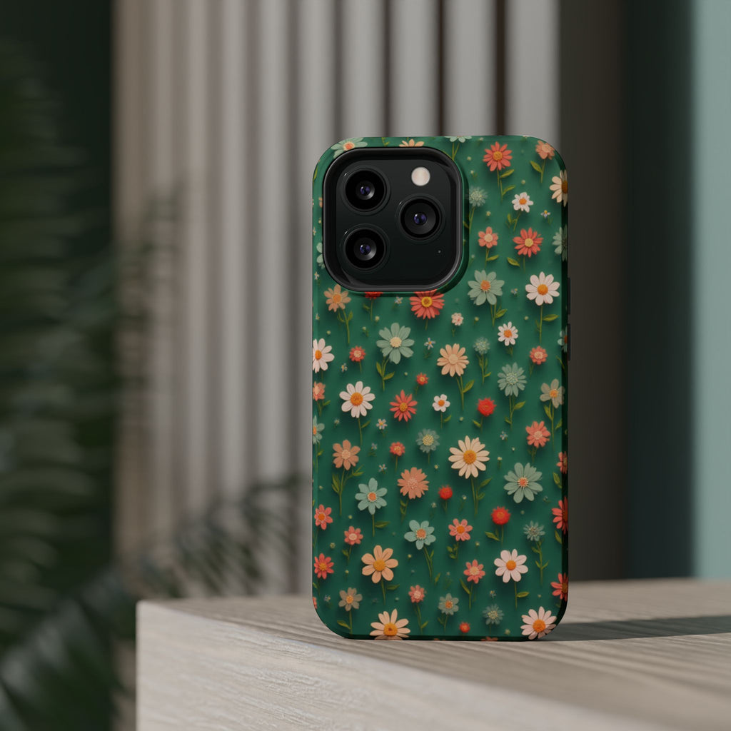 Floral Daisy Magnetic Impact-Resistant Phone Case