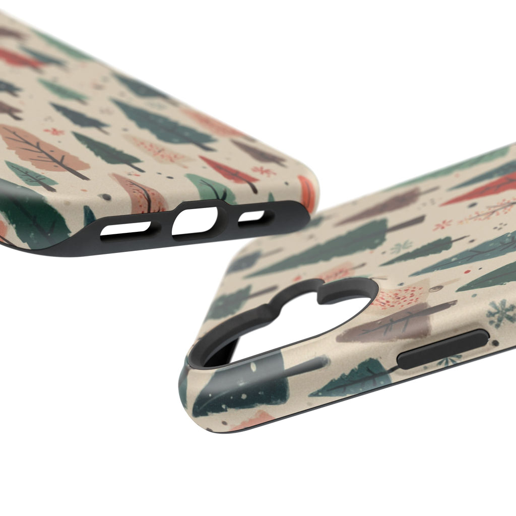 Forest Pattern Magnetic Impact-Resistant Phone Case — Winter Tree Design